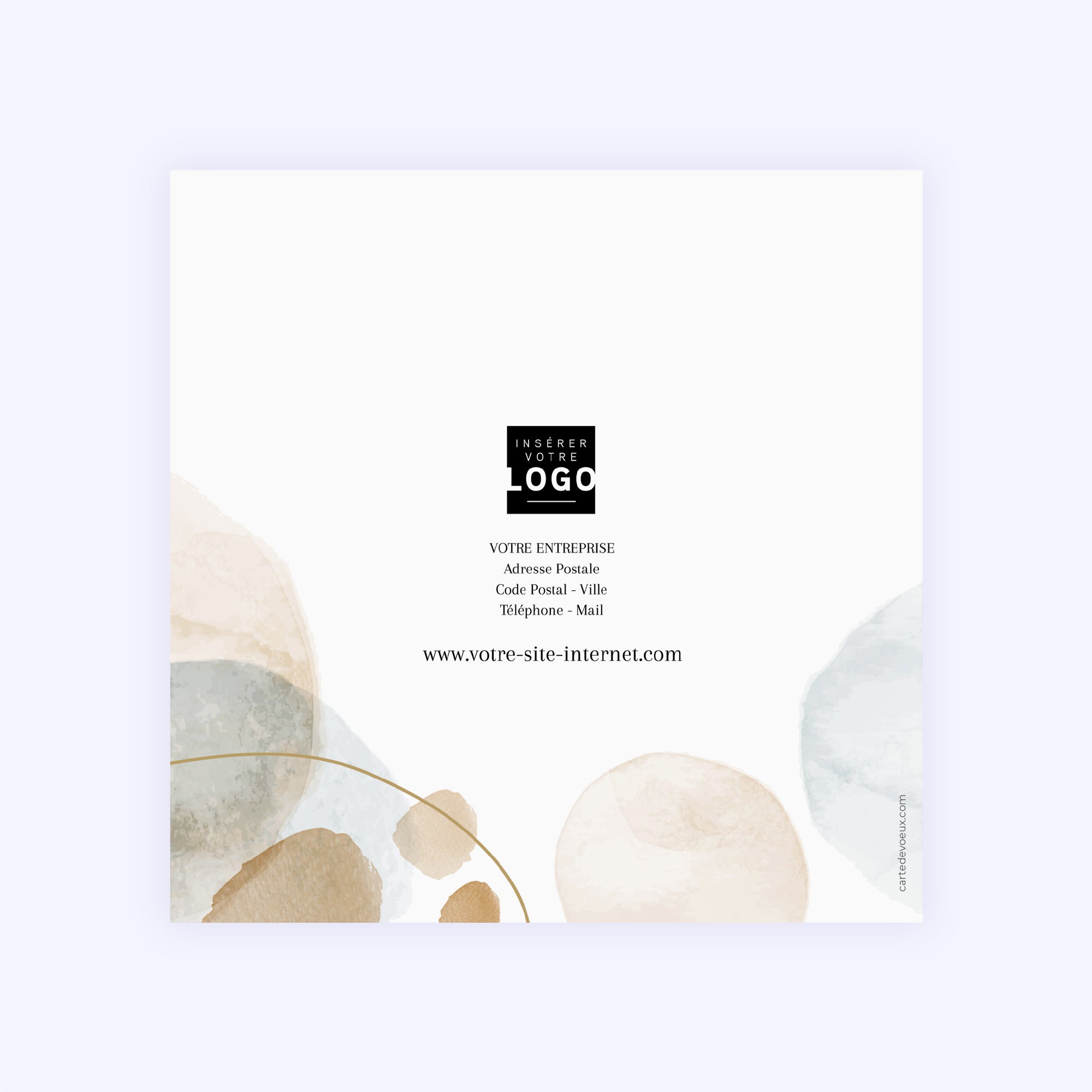 Galets précieux | Vœux professionnels • Carte de voeux dorure • Carré double photo N° 3