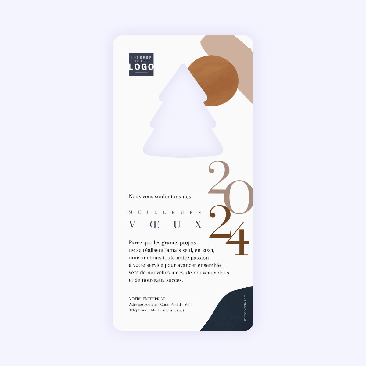 Arty Chic | Vœux professionnels • Carte de voeux • Vertical sapin photo N° 2