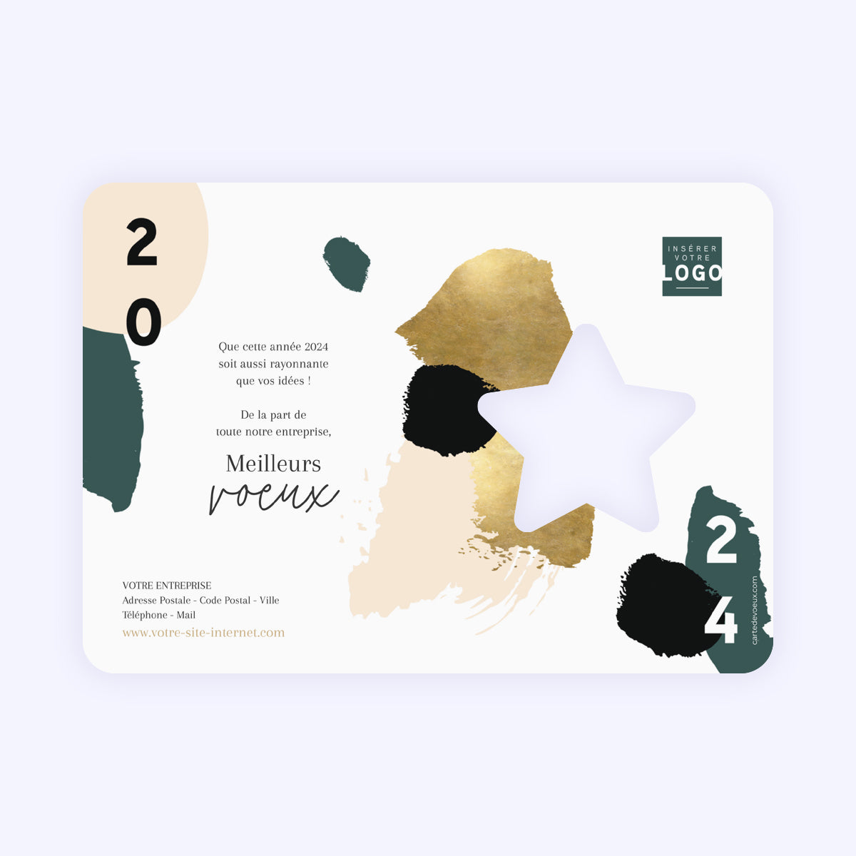 Médaillons colorés | Vœux professionnels • Carte de voeux • Horizontal étoile photo N° 2