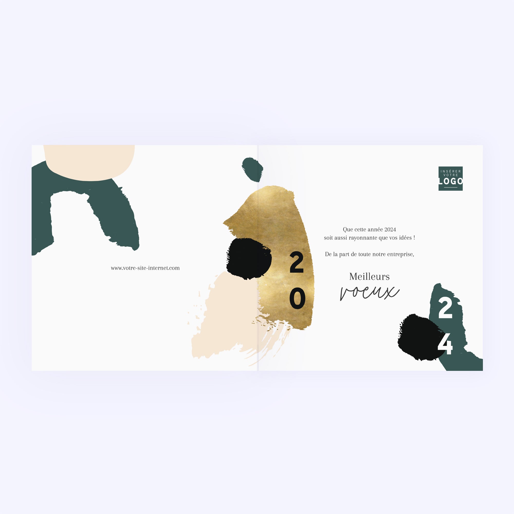 Médaillons colorés | Vœux professionnels • Carte de voeux • Carré double photo N° 2