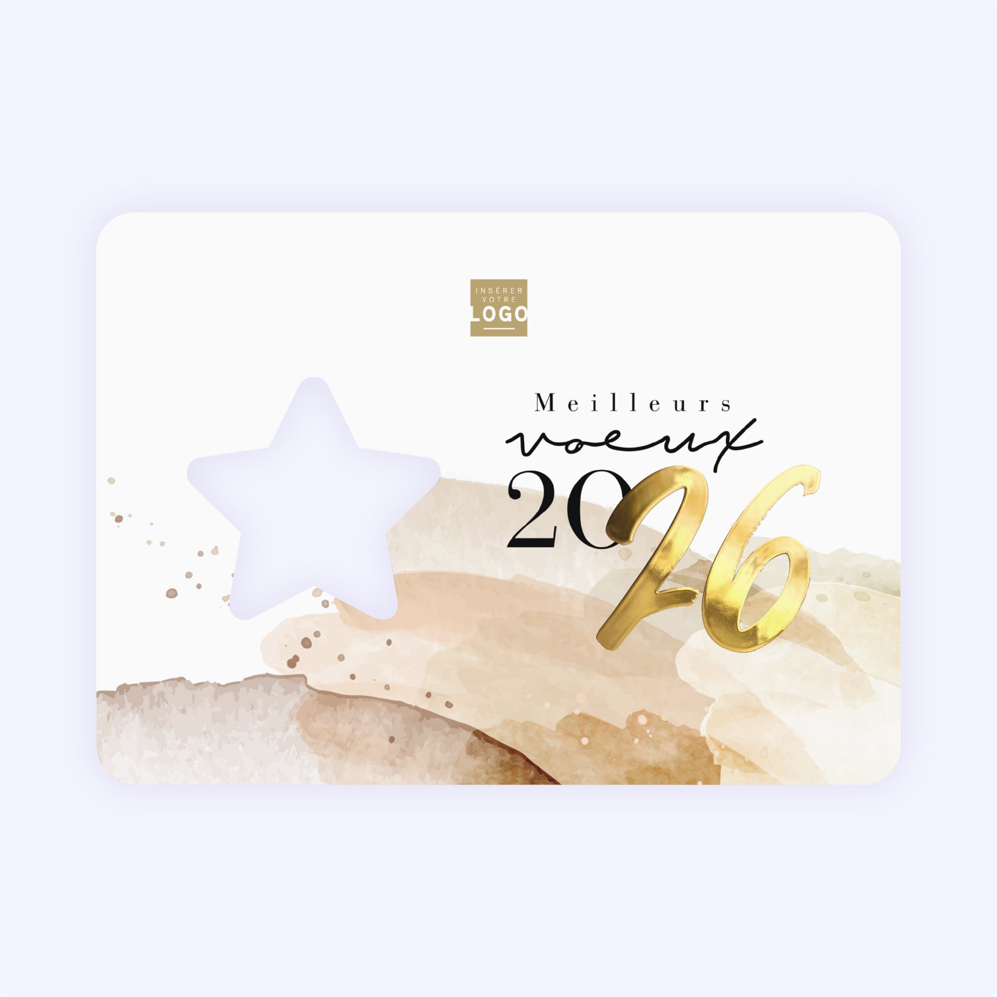 Natural Touch | Vœux professionnels • Carte de voeux dorure • Horizontal étoile photo N° 1
