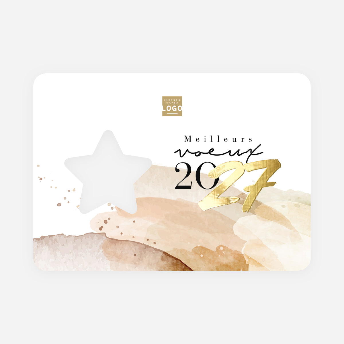 Natural Touch | Vœux professionnels • Carte de voeux dorure • Étoile découpée photo N° 1
