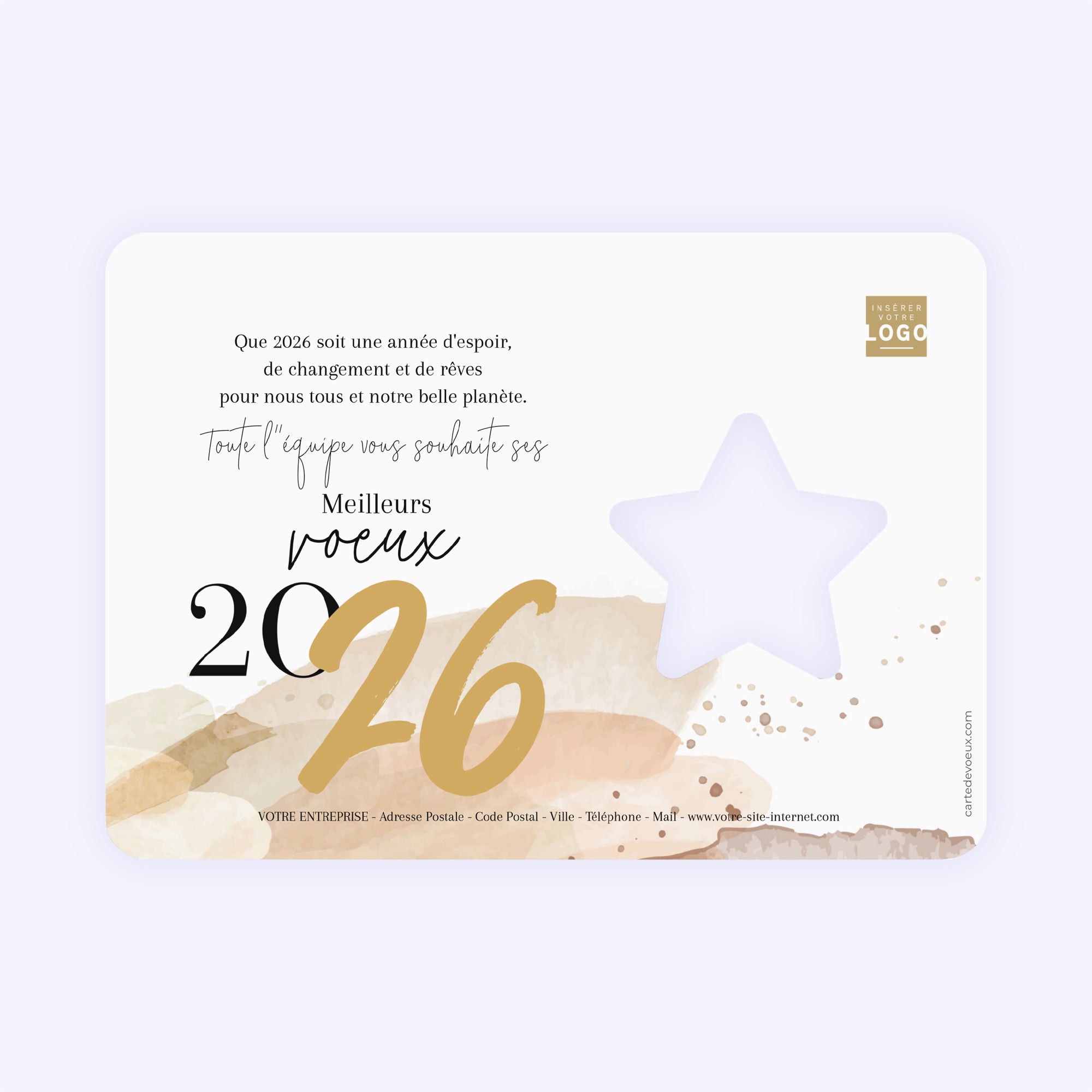Natural Touch | Vœux professionnels • Carte de voeux dorure • Horizontal étoile photo N° 2