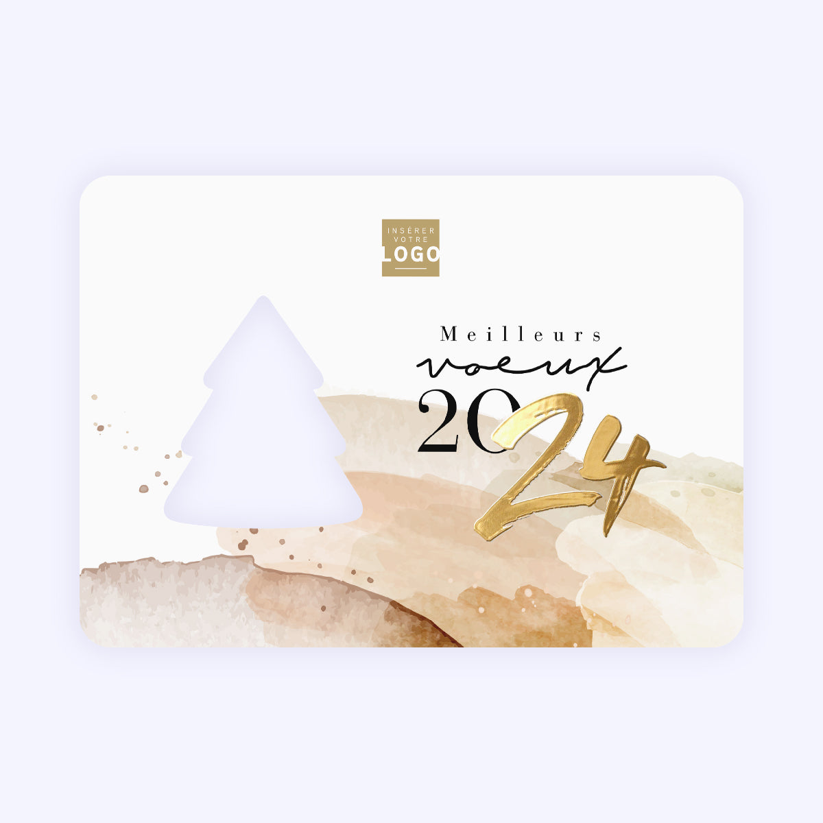 Natural Touch | Vœux professionnels • Carte de voeux dorure • Horizontal sapin photo N° 1