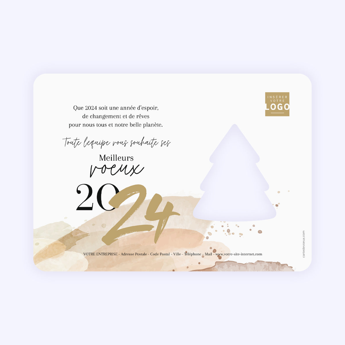 Natural Touch | Vœux professionnels • Carte de voeux dorure • Horizontal sapin photo N° 2