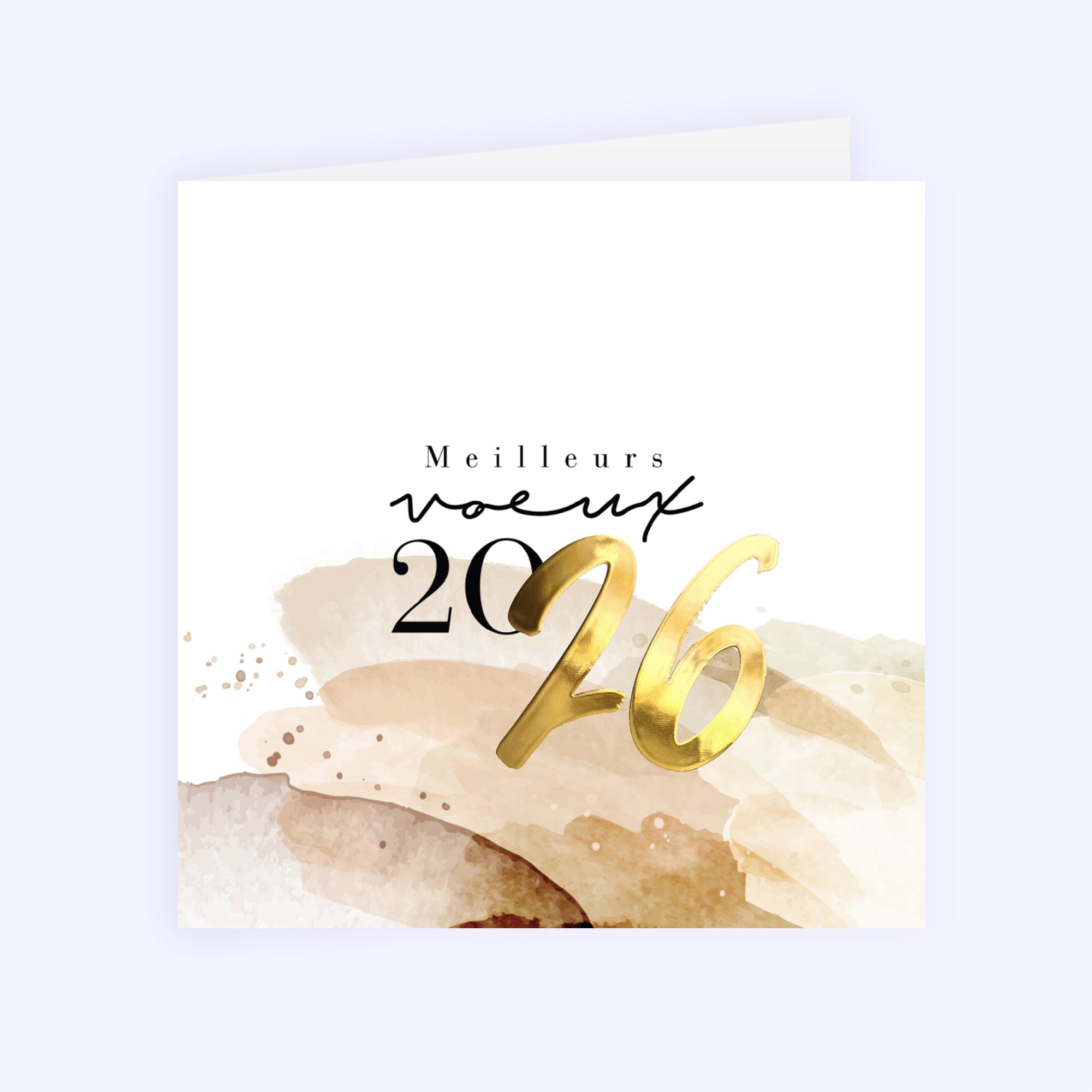 Natural Touch | Vœux professionnels • Carte de voeux dorure • Carré double photo N° 1
