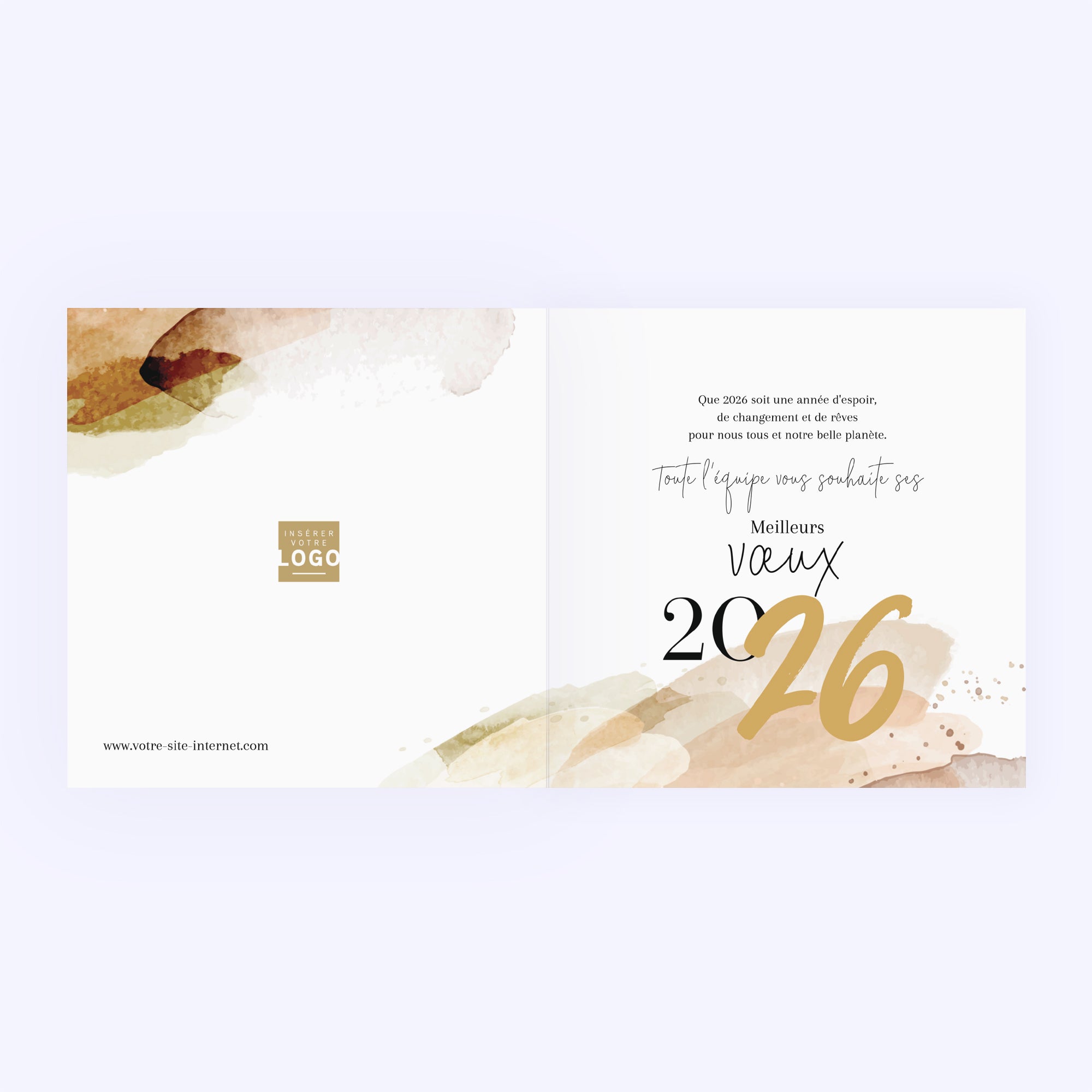 Natural Touch | Vœux professionnels • Carte de voeux dorure • Carré double photo N° 2