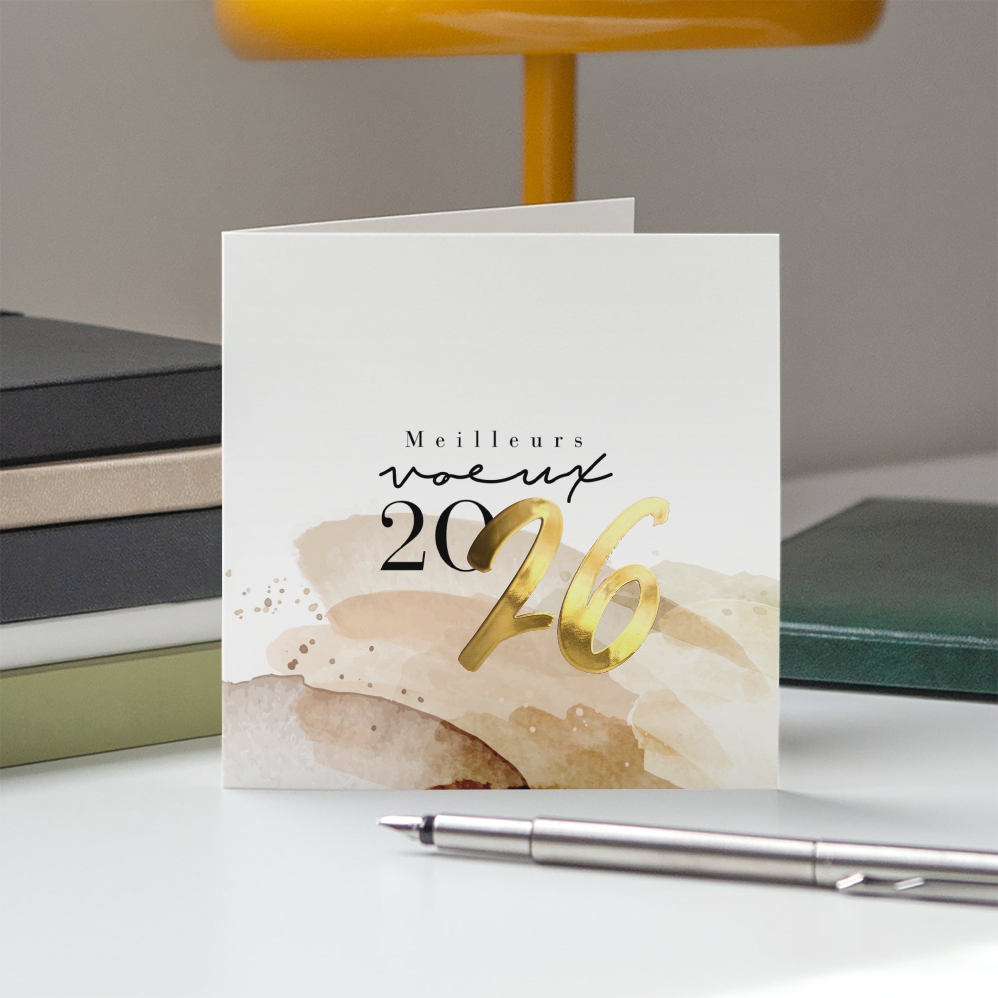 Natural Touch | Vœux professionnels • Carte de voeux dorure • Carré double photo N° 5