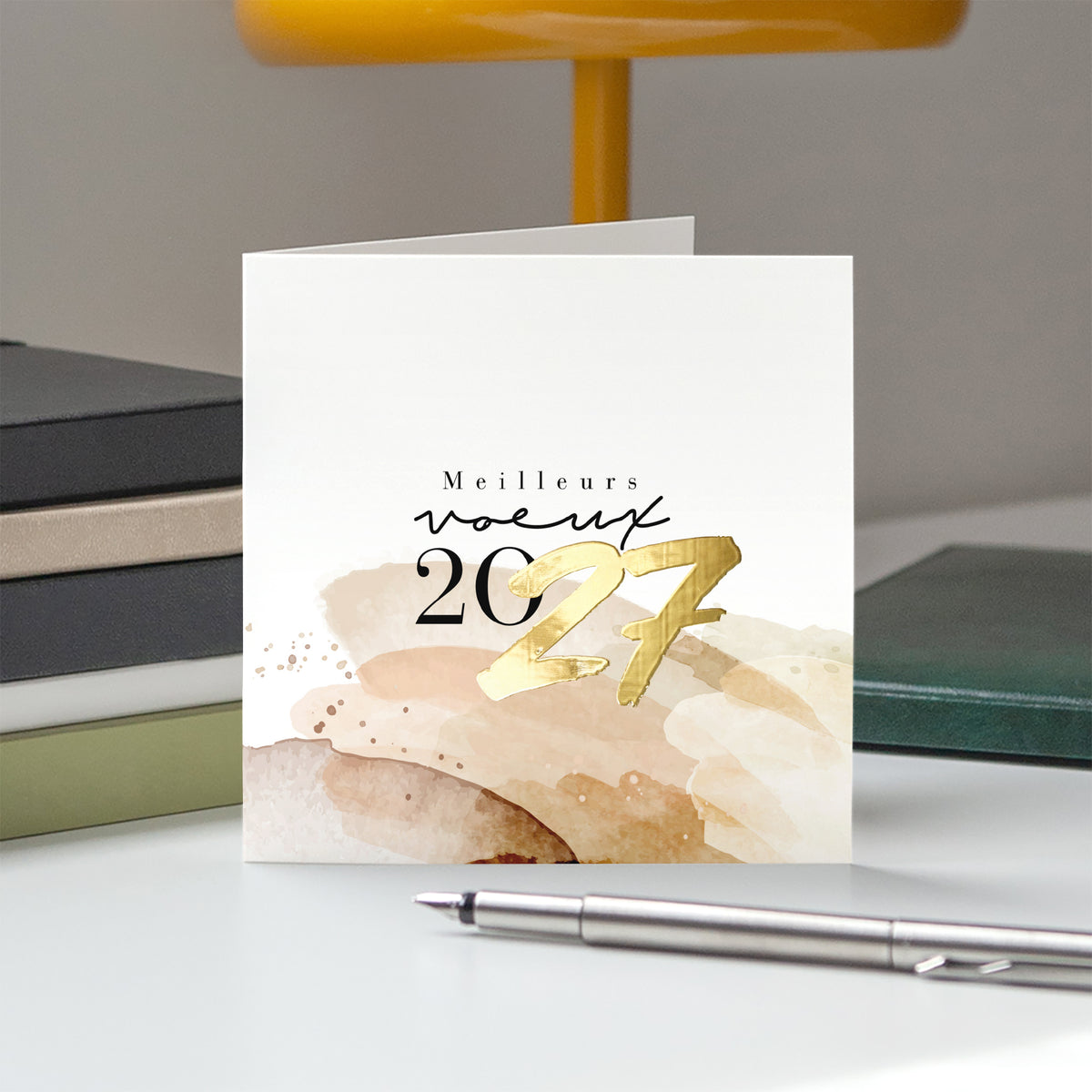 Natural Touch | Vœux professionnels • Carte de voeux dorure • Carré double photo N° 5