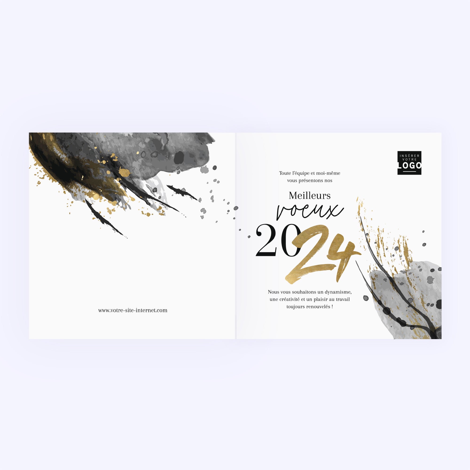 Graphique Chic | Vœux professionnels • Carte de voeux • Carré double photo N° 2