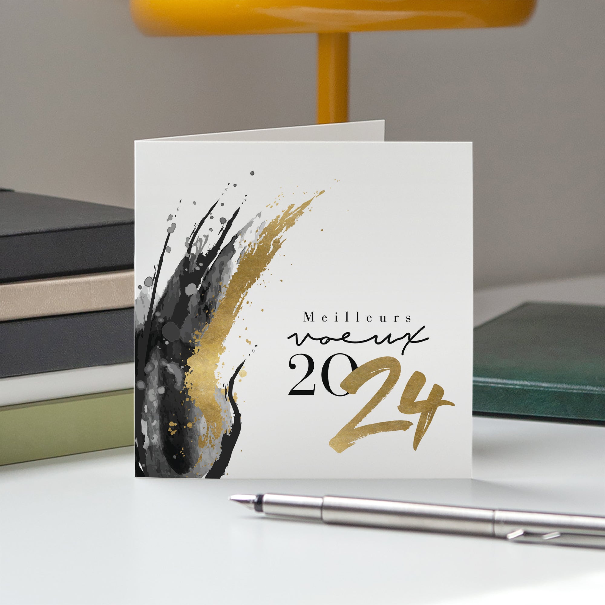 Graphique Chic | Vœux professionnels • Carte de voeux • Carré double photo N° 5