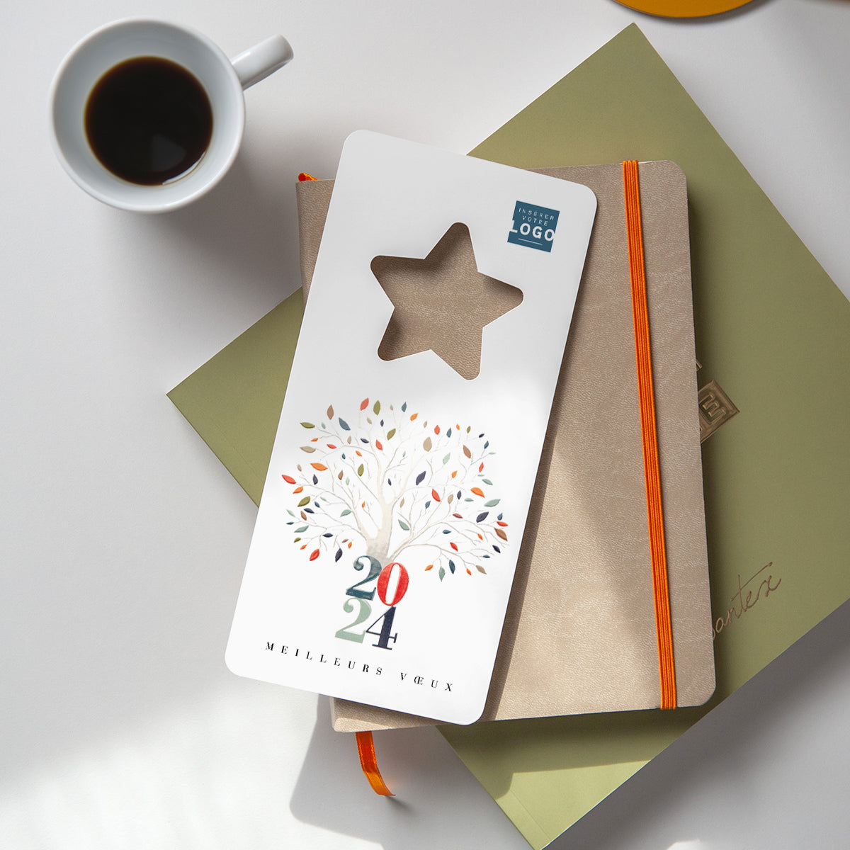 Arbre de Vie | Vœux professionnels • Carte de voeux dorure • Vertical étoile photo N° 4