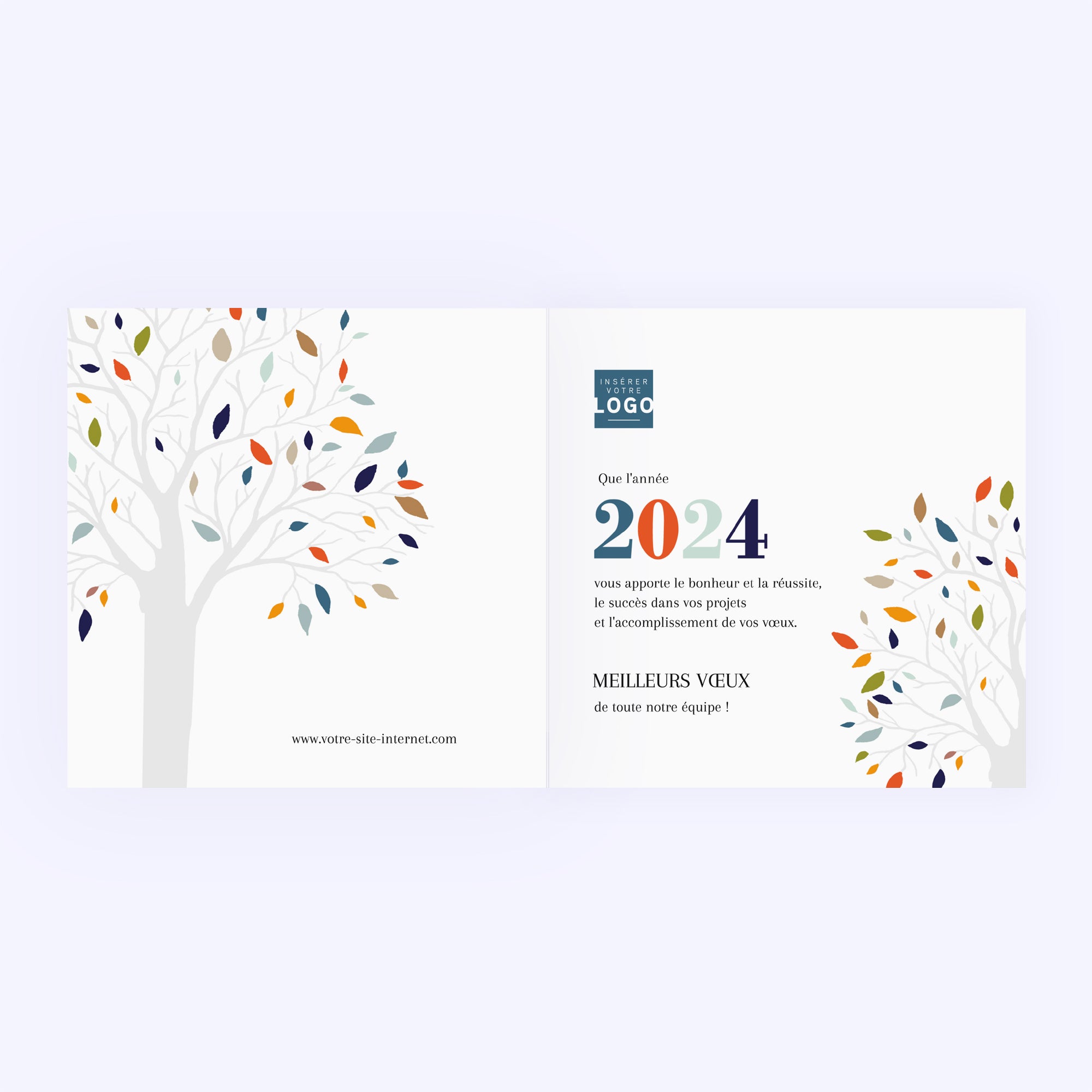 Arbre de Vie | Vœux professionnels • Carte de voeux dorure • Carré double photo N° 2