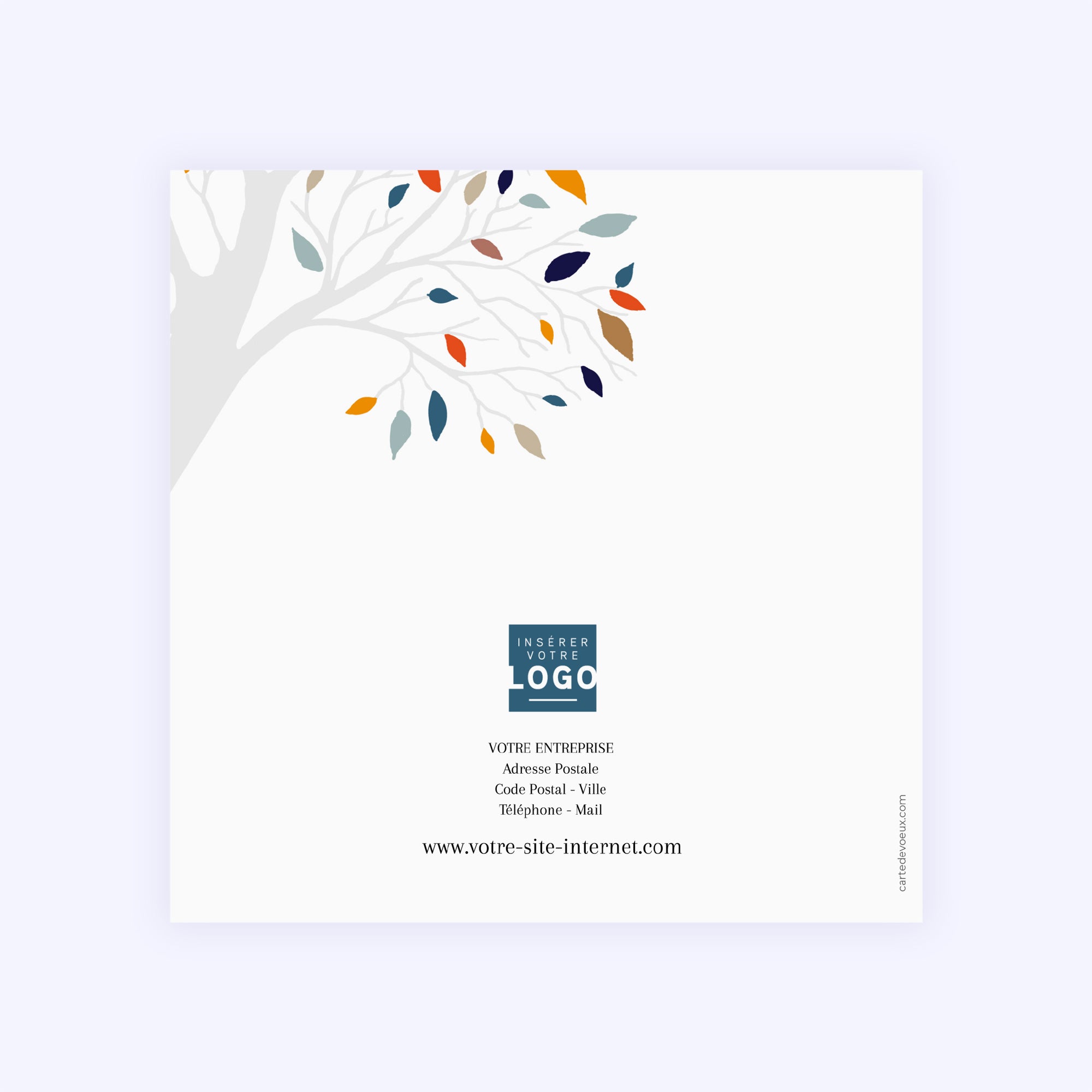 Arbre de Vie | Vœux professionnels • Carte de voeux dorure • Carré double photo N° 3