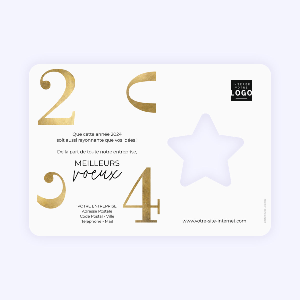 Minimaliste | Vœux professionnels • Carte de voeux • Horizontal étoile photo N° 2