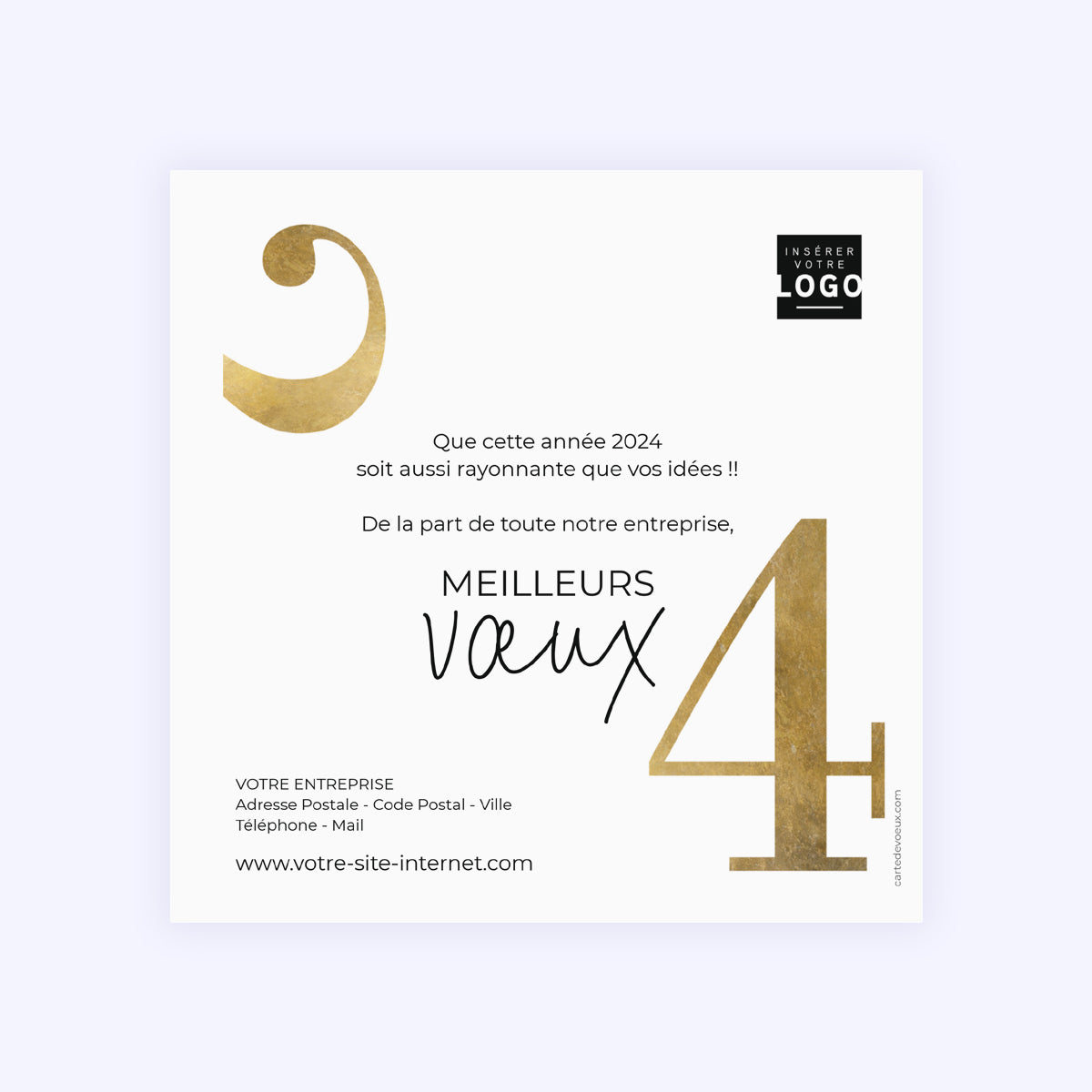 Minimaliste | Vœux professionnels • Carte de voeux • Carré photo N° 2