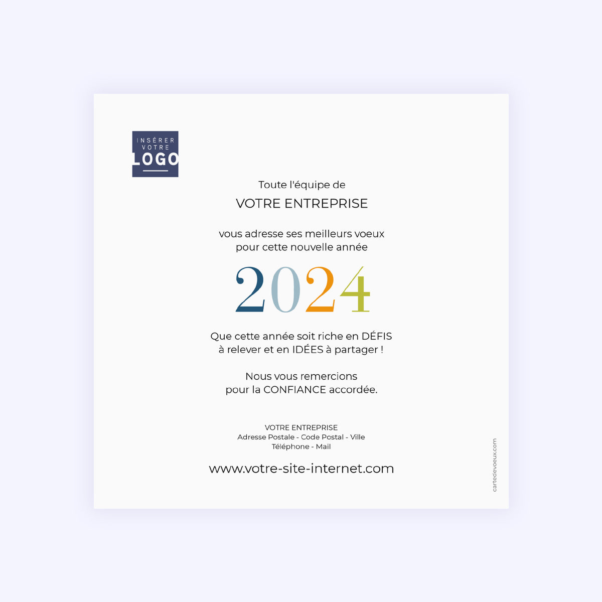 Filaments Colorés | Vœux professionnels • Carte de voeux dorure • Carré photo N° 2