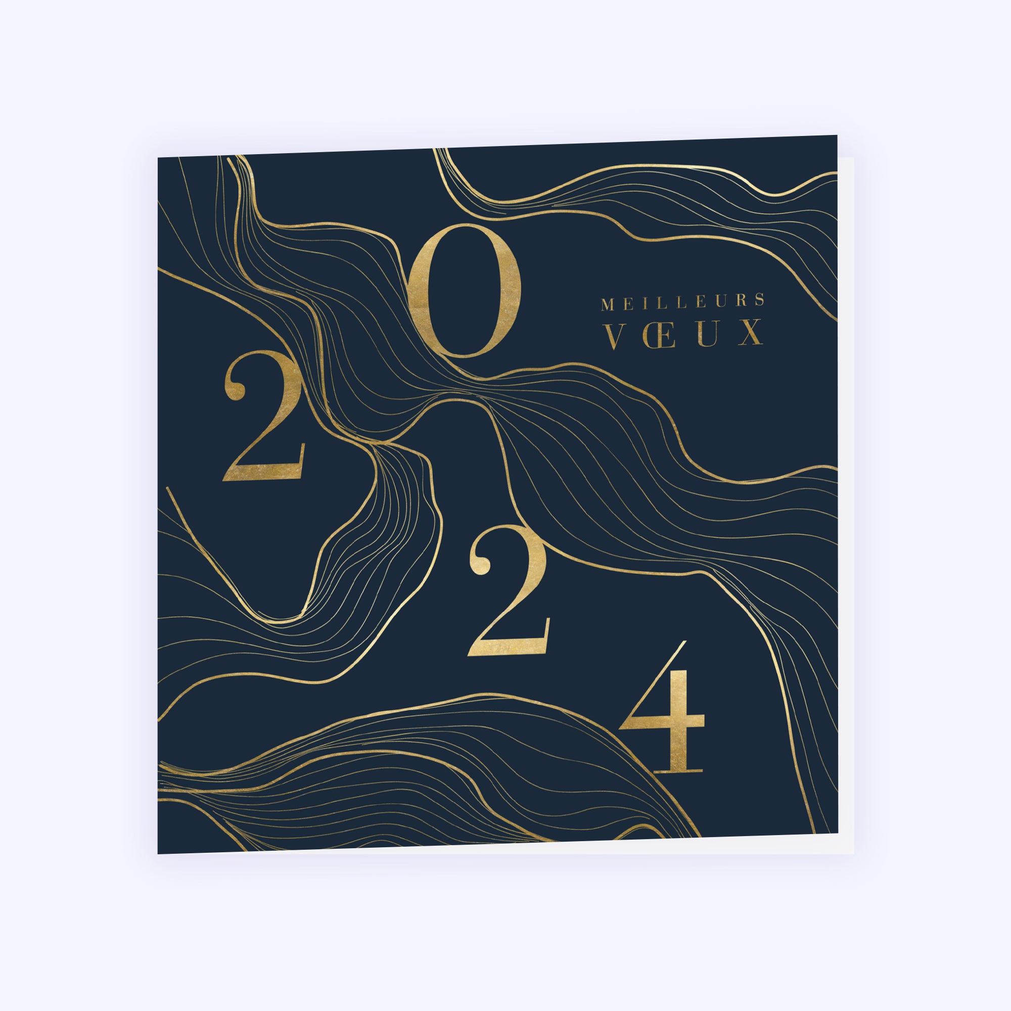 Volutes Dorées | Vœux professionnels • Carte de voeux • Carré double photo N° 1