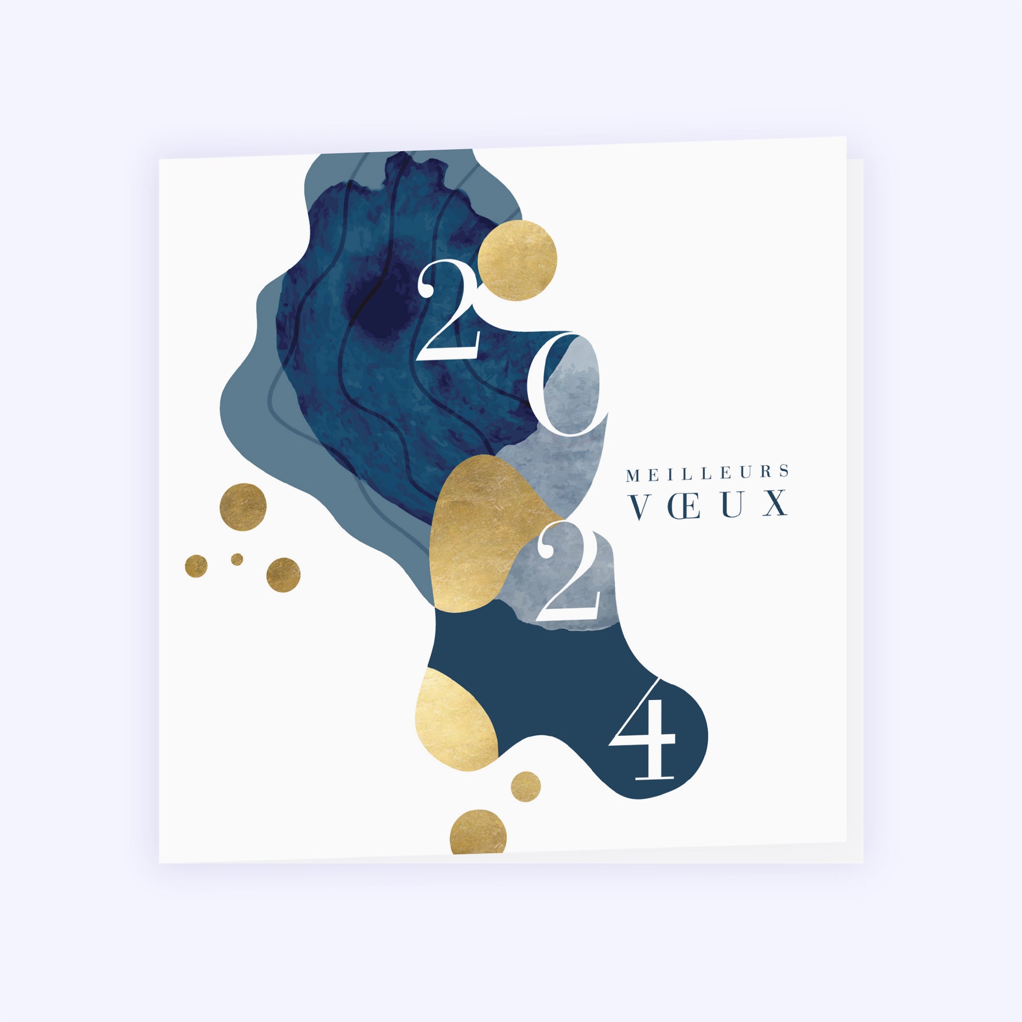 Aqua Light | Vœux professionnels • Carte de voeux • Carré double photo N° 1