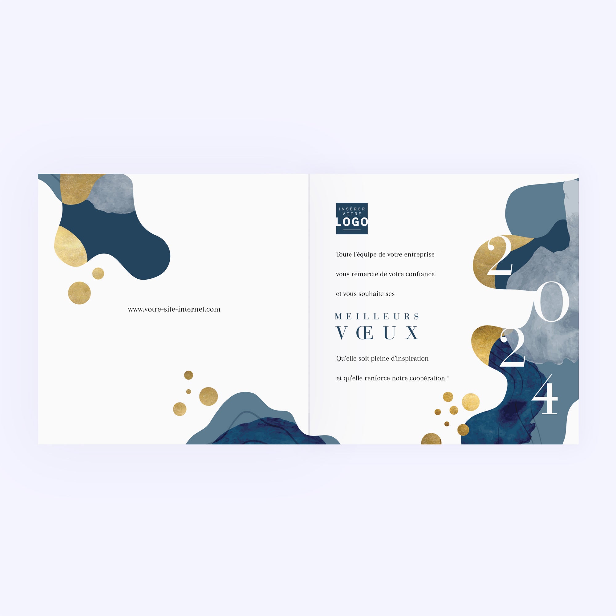 Aqua Light | Vœux professionnels • Carte de voeux • Carré double photo N° 2