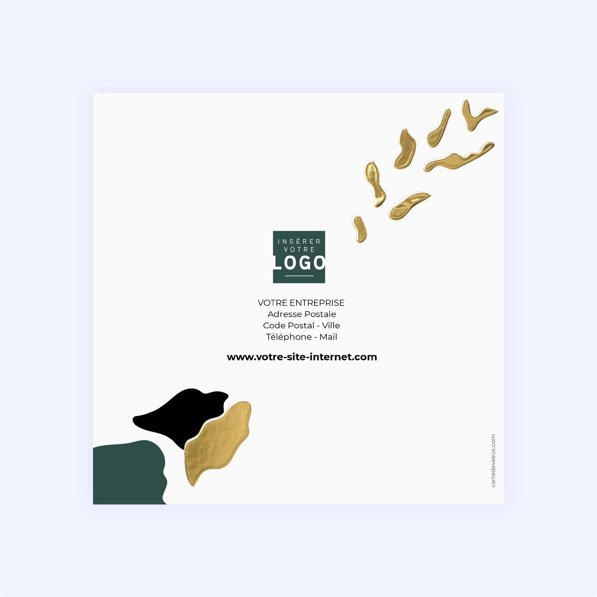 Jungle | Vœux professionnels • Carte de voeux dorure • Carré double photo N° 3