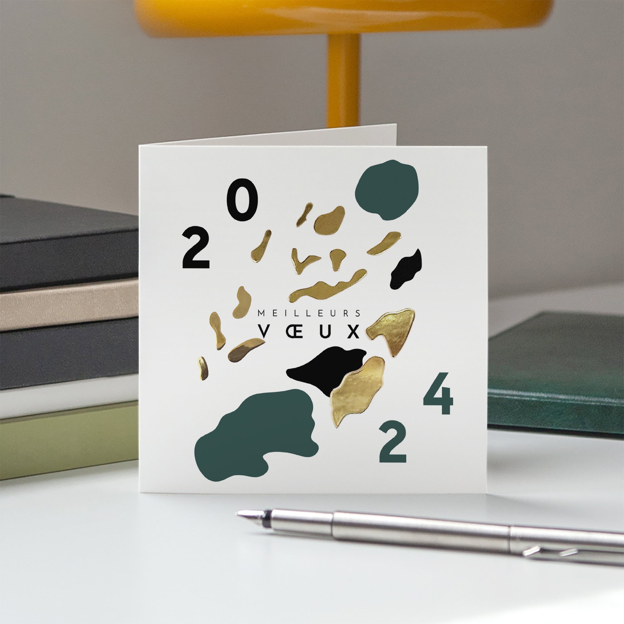 Jungle | Vœux professionnels • Carte de voeux dorure • Carré double photo N° 5