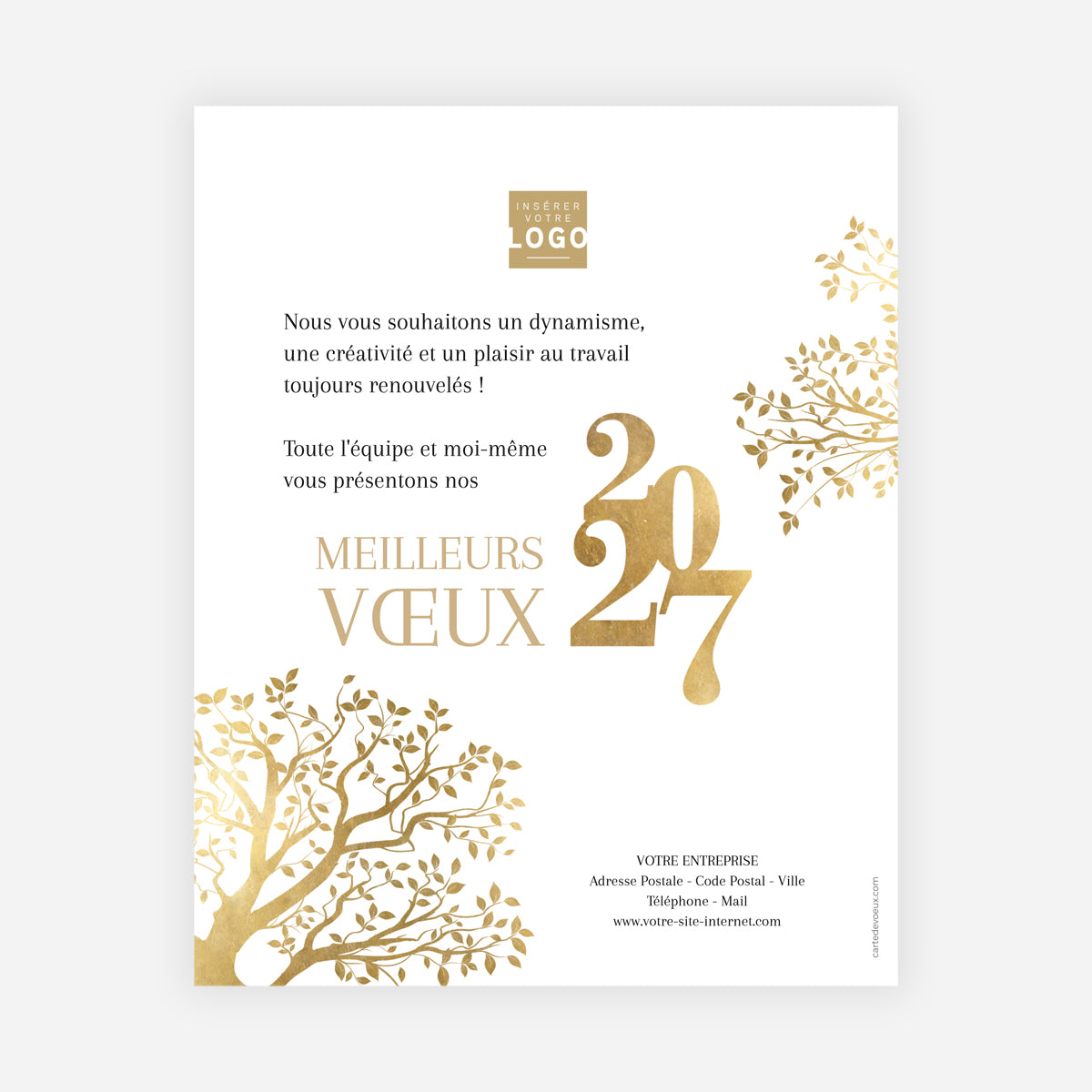 Branches Dorées | Vœux professionnels • Carte virtuelle • eCard Image photo N° 1