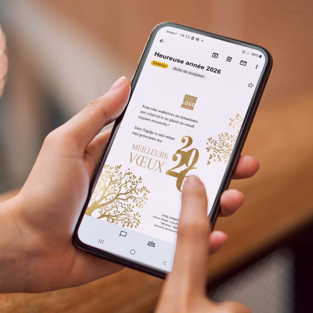 Branches Dorées | Vœux professionnels • Carte virtuelle • eCard Image photo N° 2