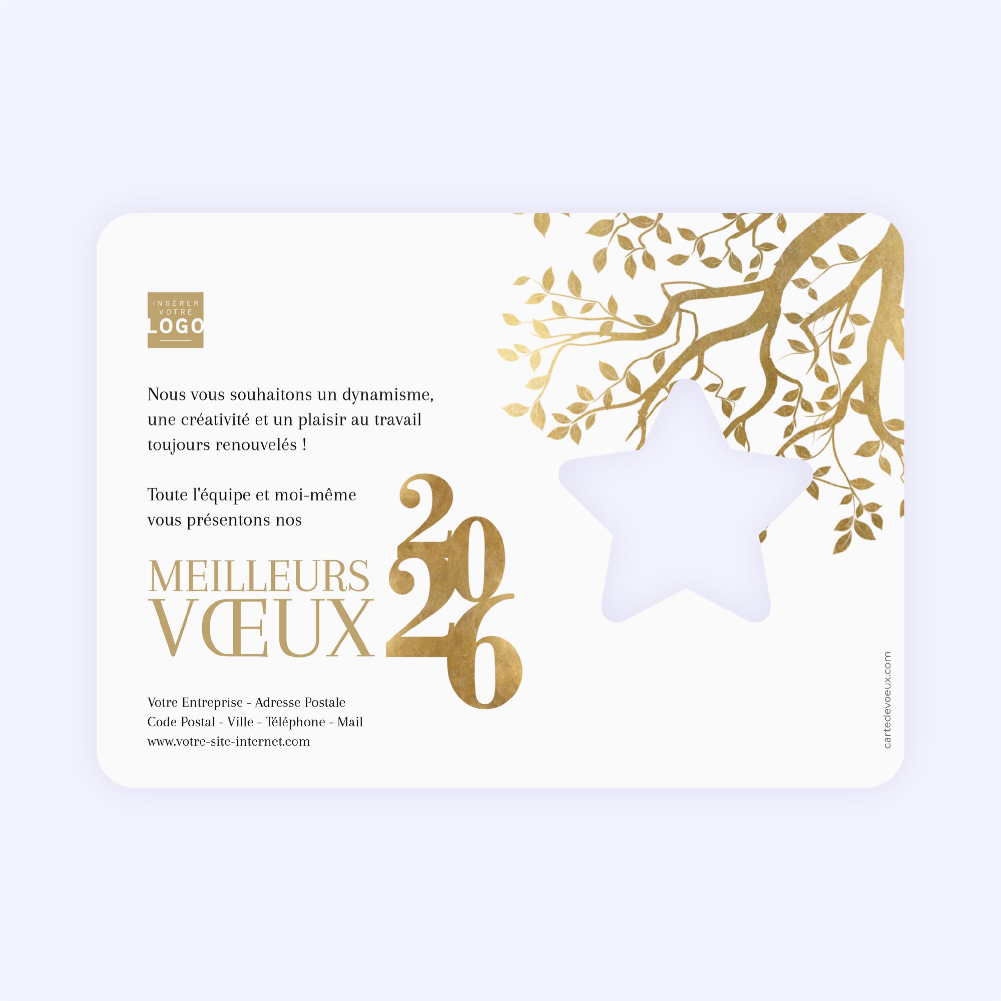 Branches Dorées | Vœux professionnels • Carte de voeux • Horizontal étoile photo N° 2