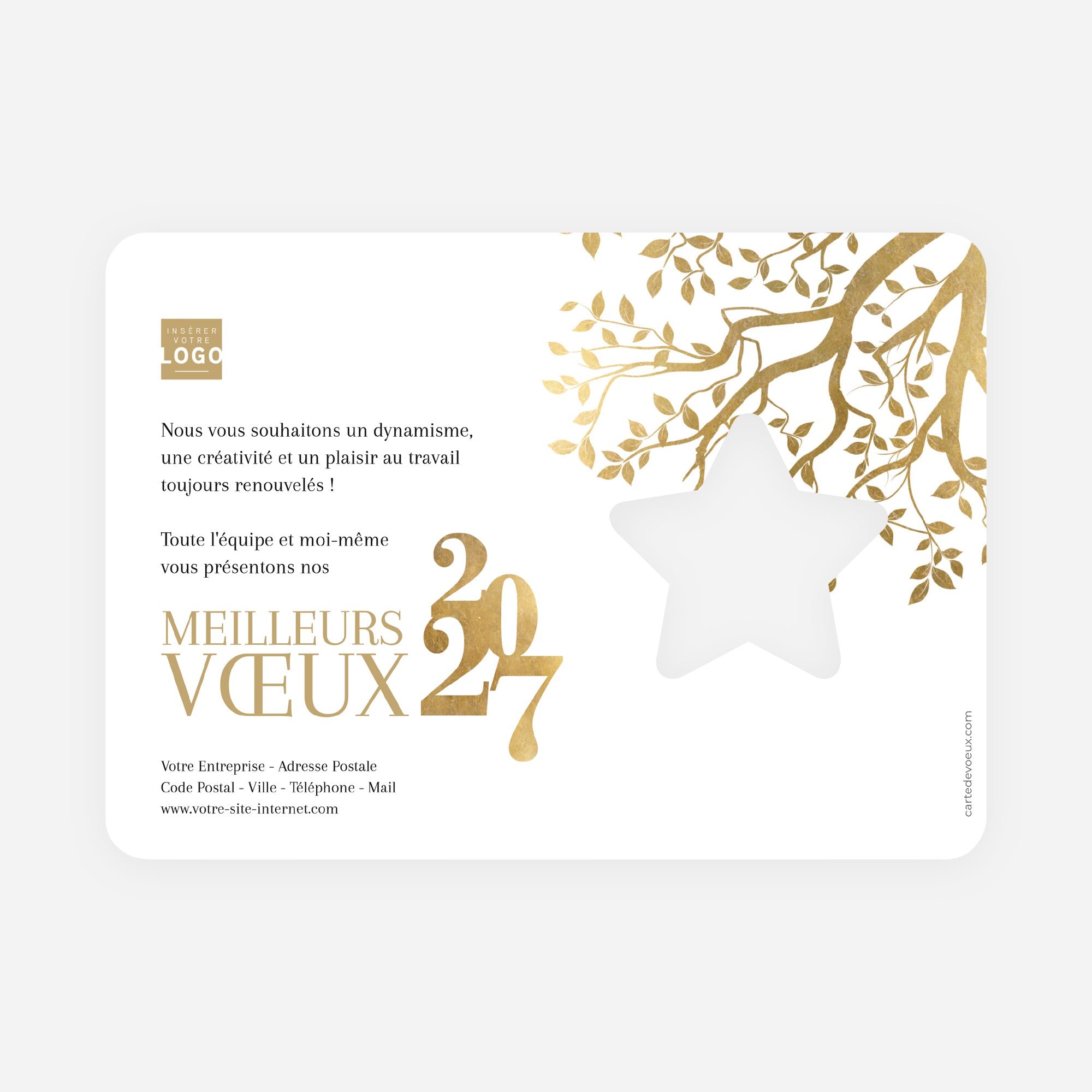 Branches Dorées | Vœux professionnels • Carte de voeux • Horizontal étoile photo N° 2