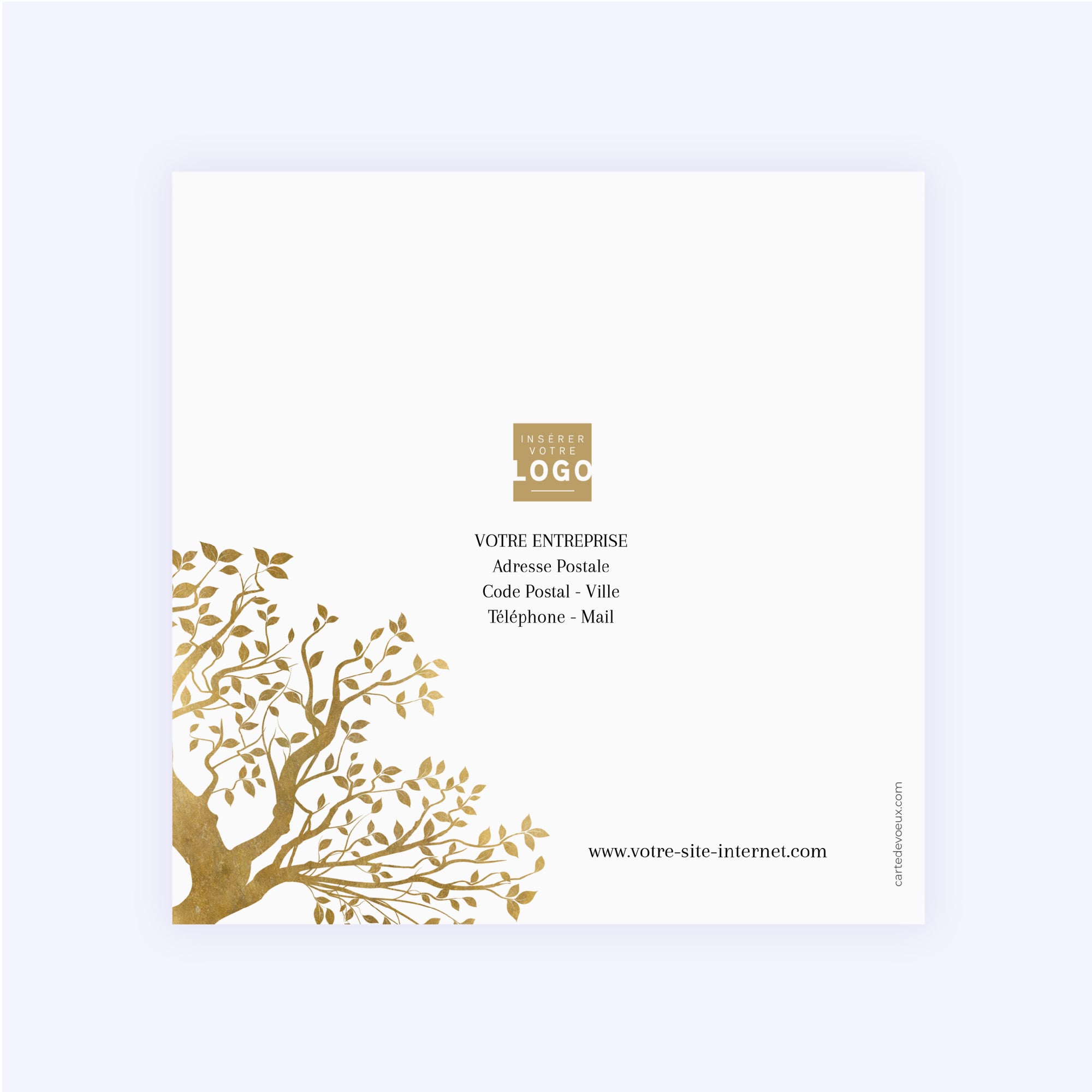 Branches Dorées | Vœux professionnels • Carte de voeux • Carré double photo N° 3