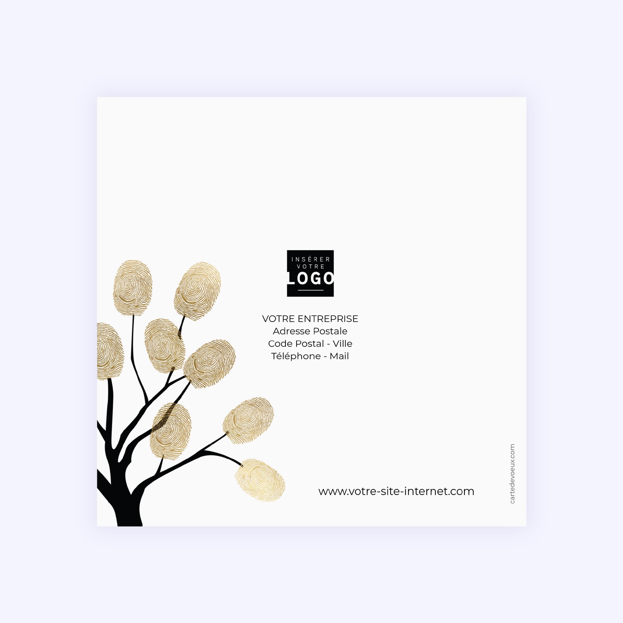Feuilles d'Or | Vœux professionnels • Carte de voeux • Carré double photo N° 3