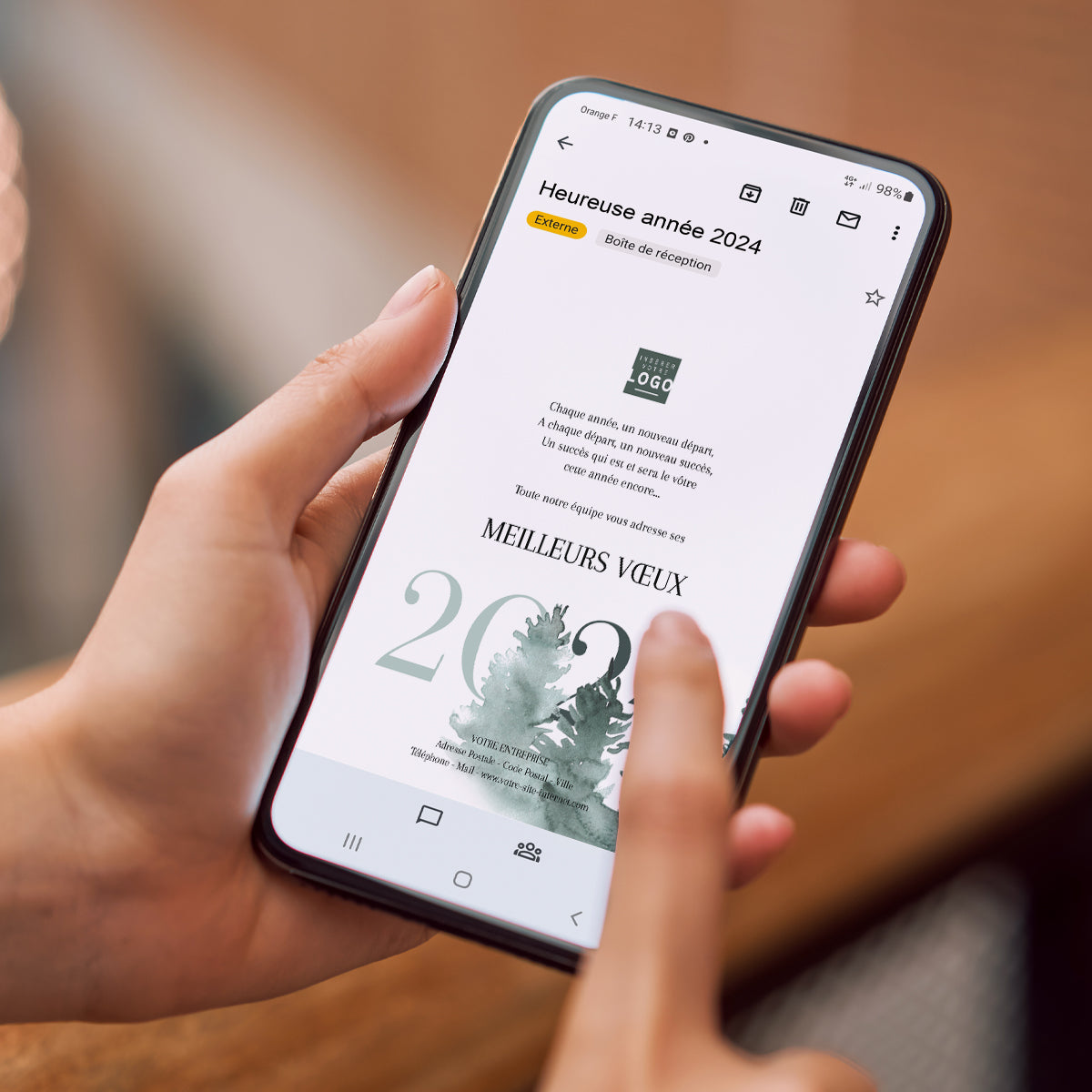 Sapins Aquarelle | Vœux professionnels • Carte virtuelle • eCard Image photo N° 2