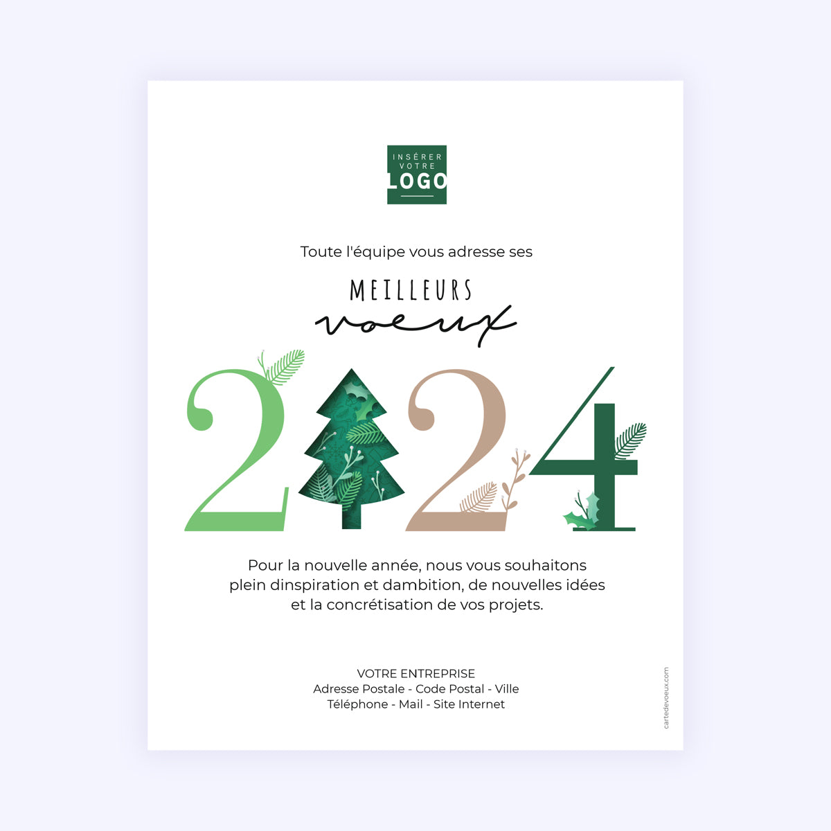 Sapin Kraft | Vœux professionnels • Carte virtuelle photo N° 1
