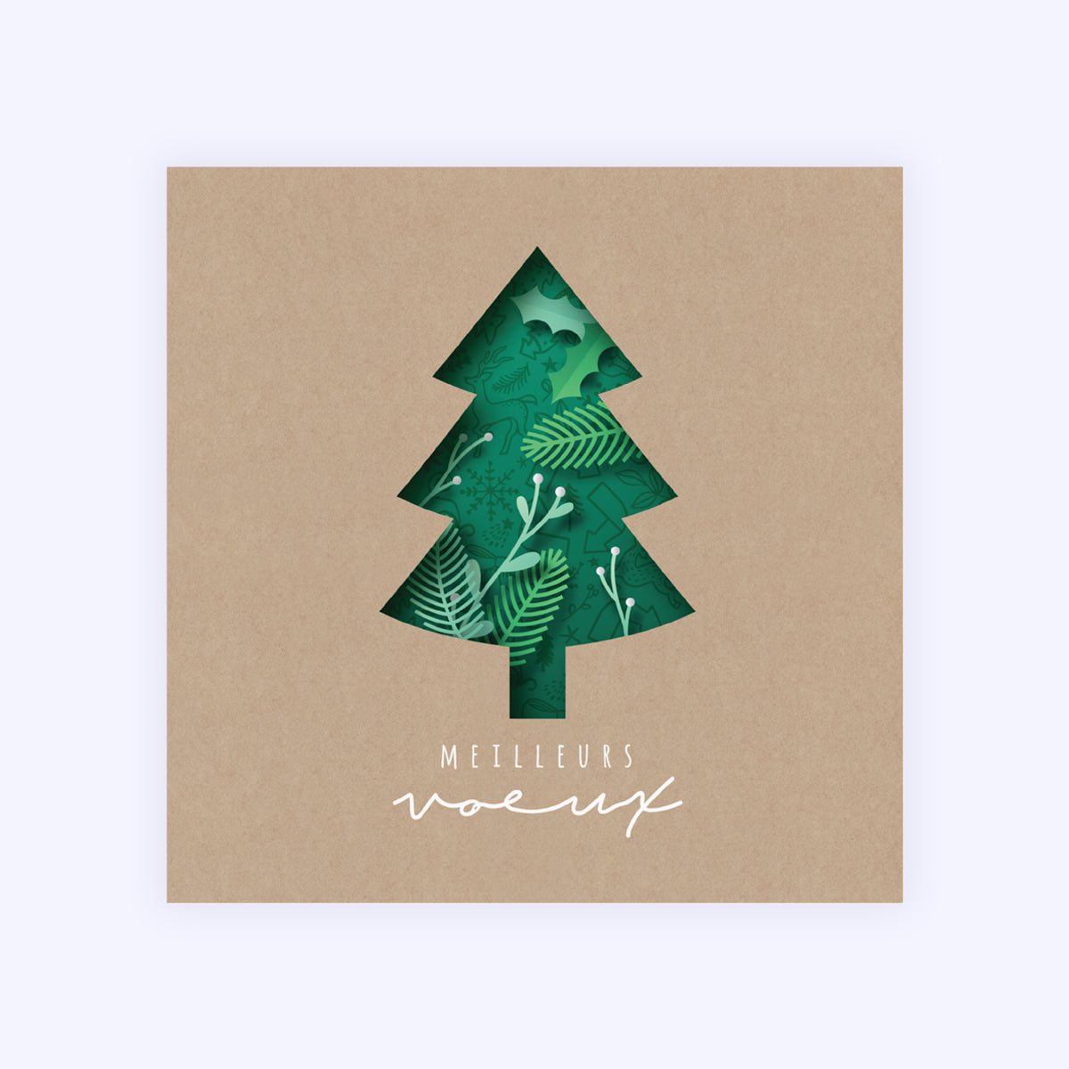 Sapin Kraft | Vœux professionnels • Carte de voeux • Carré photo N° 1