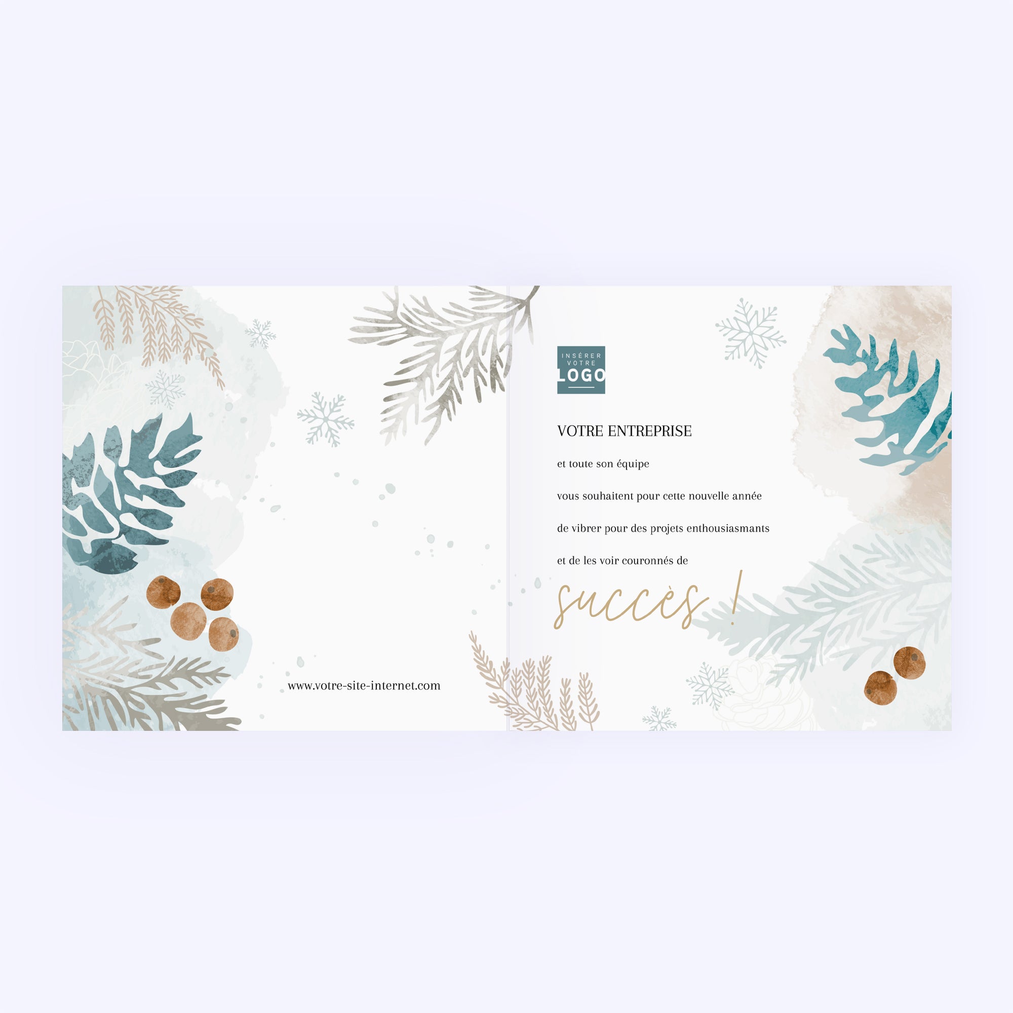Cold Winter | Vœux professionnels • Carte de voeux dorure • Carré double photo N° 2