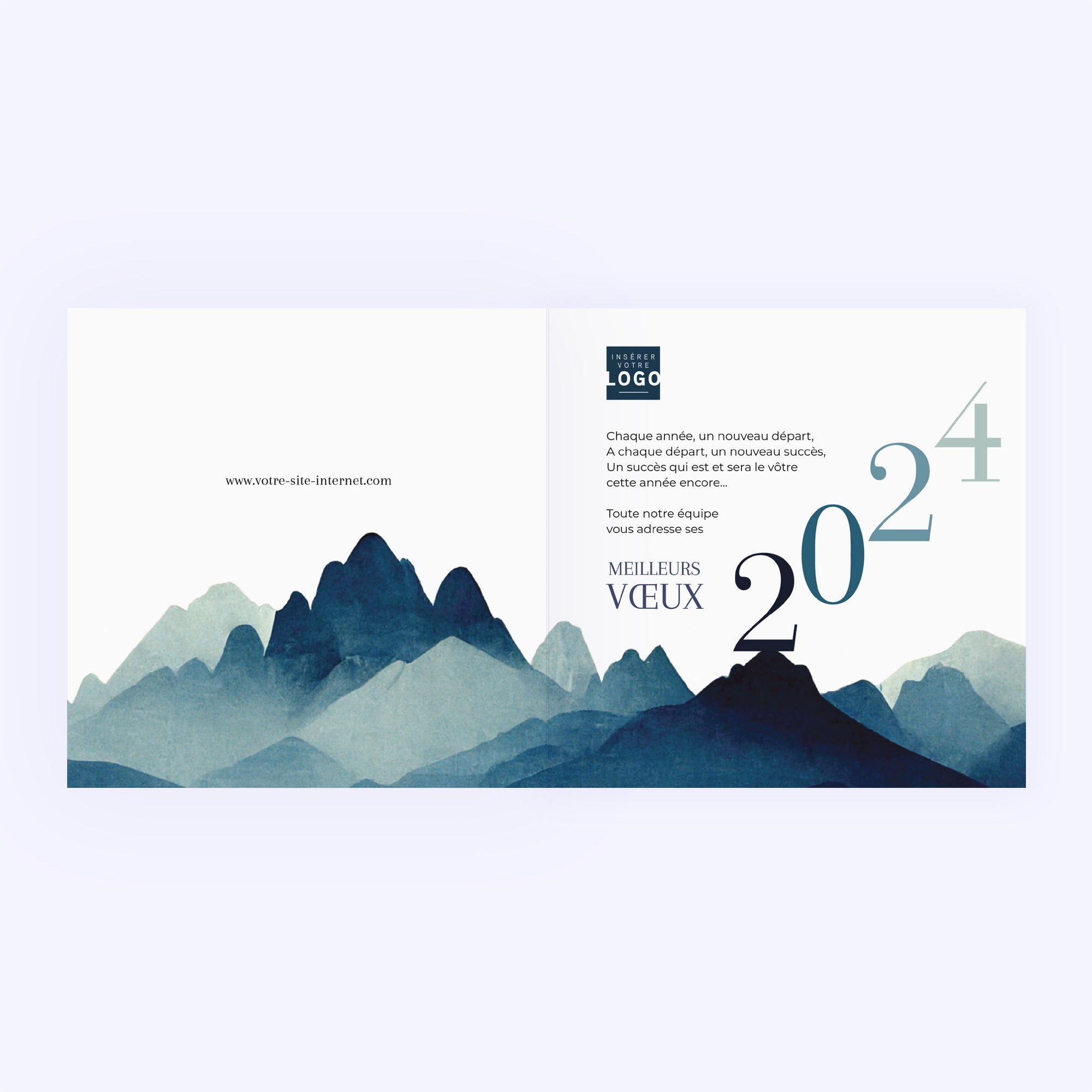 Snowy Mountain | Vœux professionnels • Carte de voeux • Carré double photo N° 2