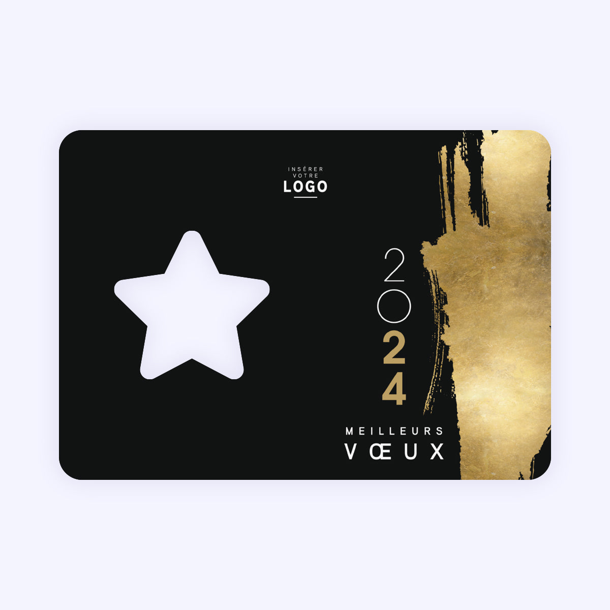 Pure Gold | Vœux professionnels • Carte de voeux • Horizontal étoile photo N° 1