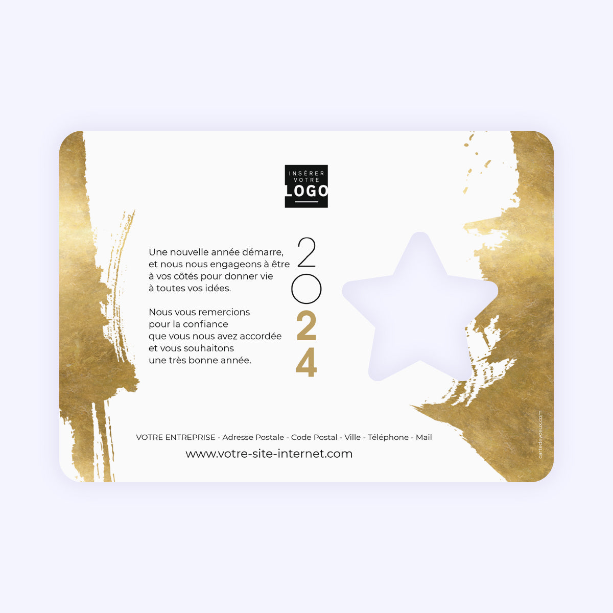 Pure Gold | Vœux professionnels • Carte de voeux • Horizontal étoile photo N° 2