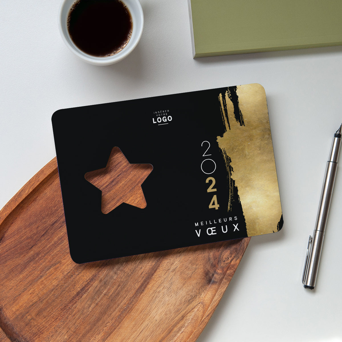 Pure Gold | Vœux professionnels • Carte de voeux • Horizontal étoile photo N° 4