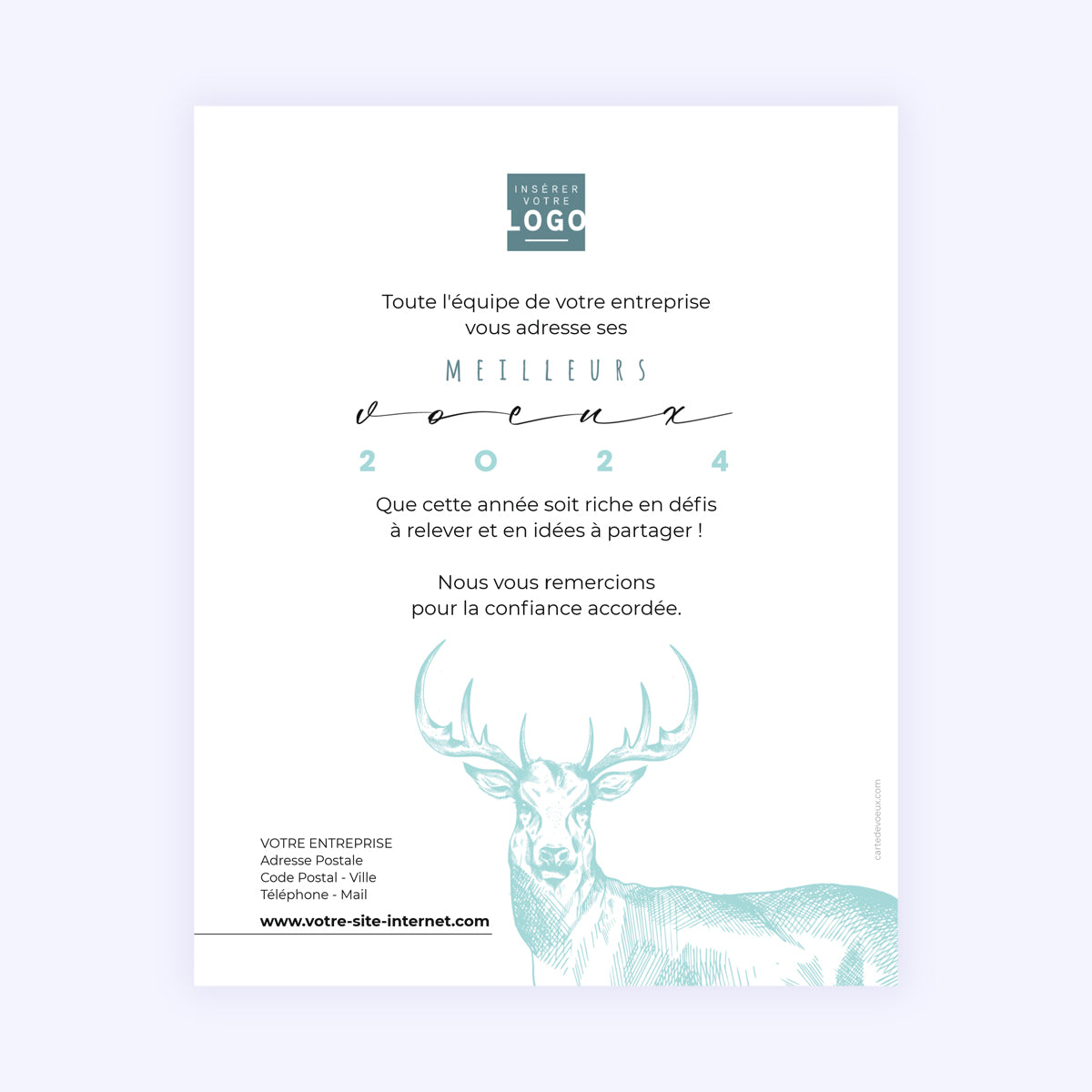 Blue Deer | Vœux professionnels • Carte virtuelle photo N° 1