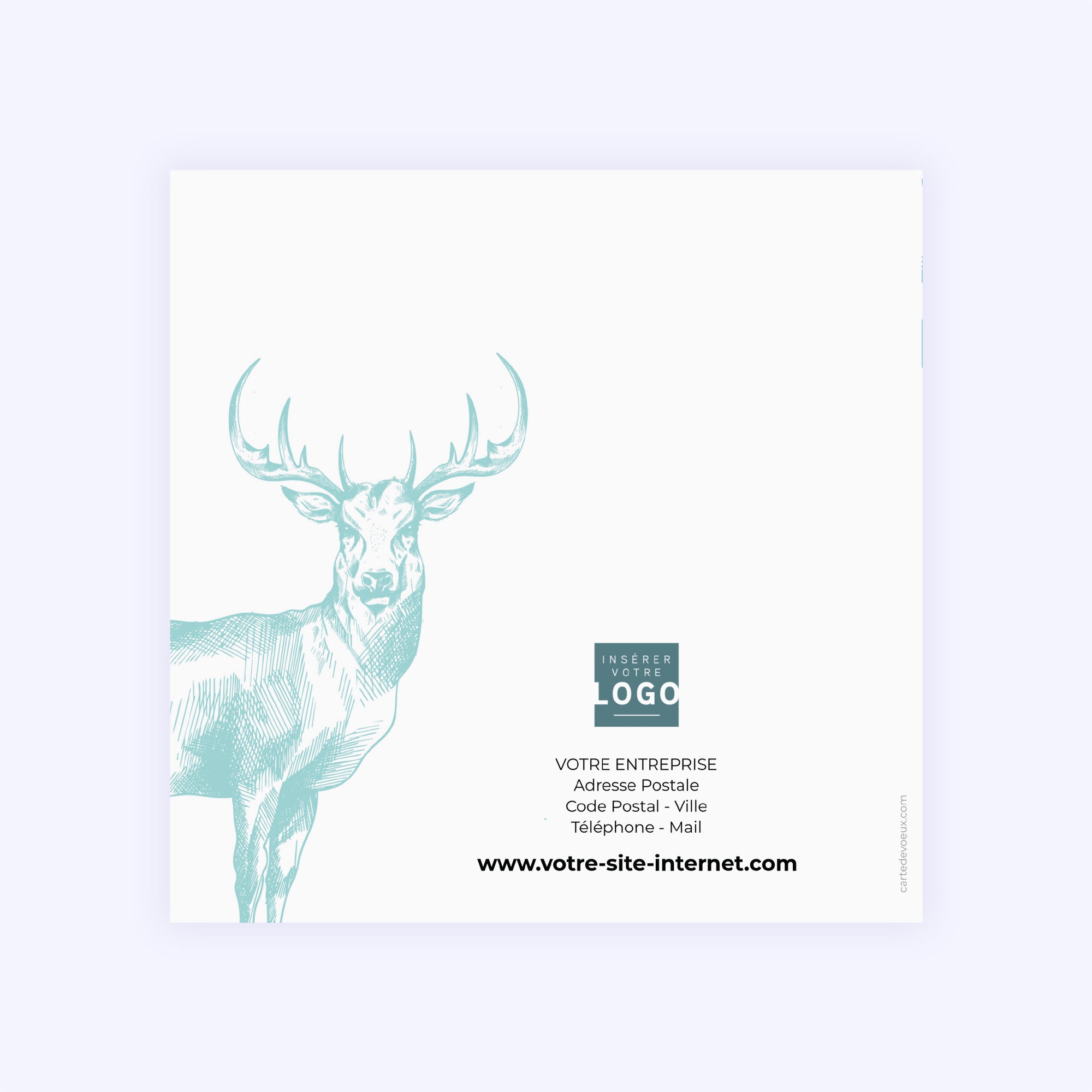 Blue Deer | Vœux professionnels • Carte de voeux • Carré double photo N° 3