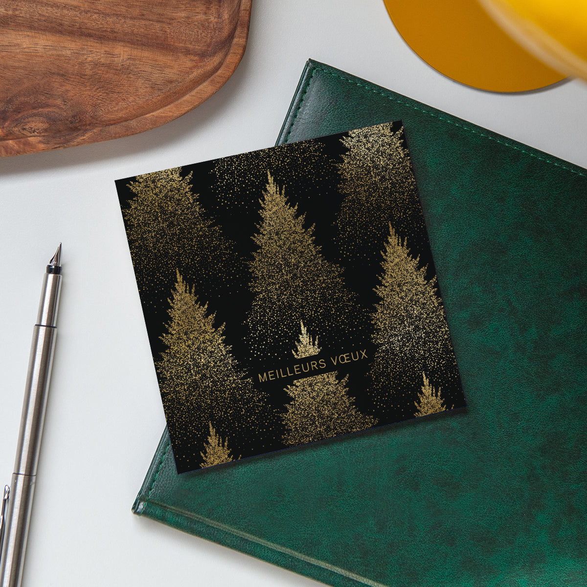 Sparkling fir Trees | Vœux professionnels • Carte de voeux • Carré photo N° 4