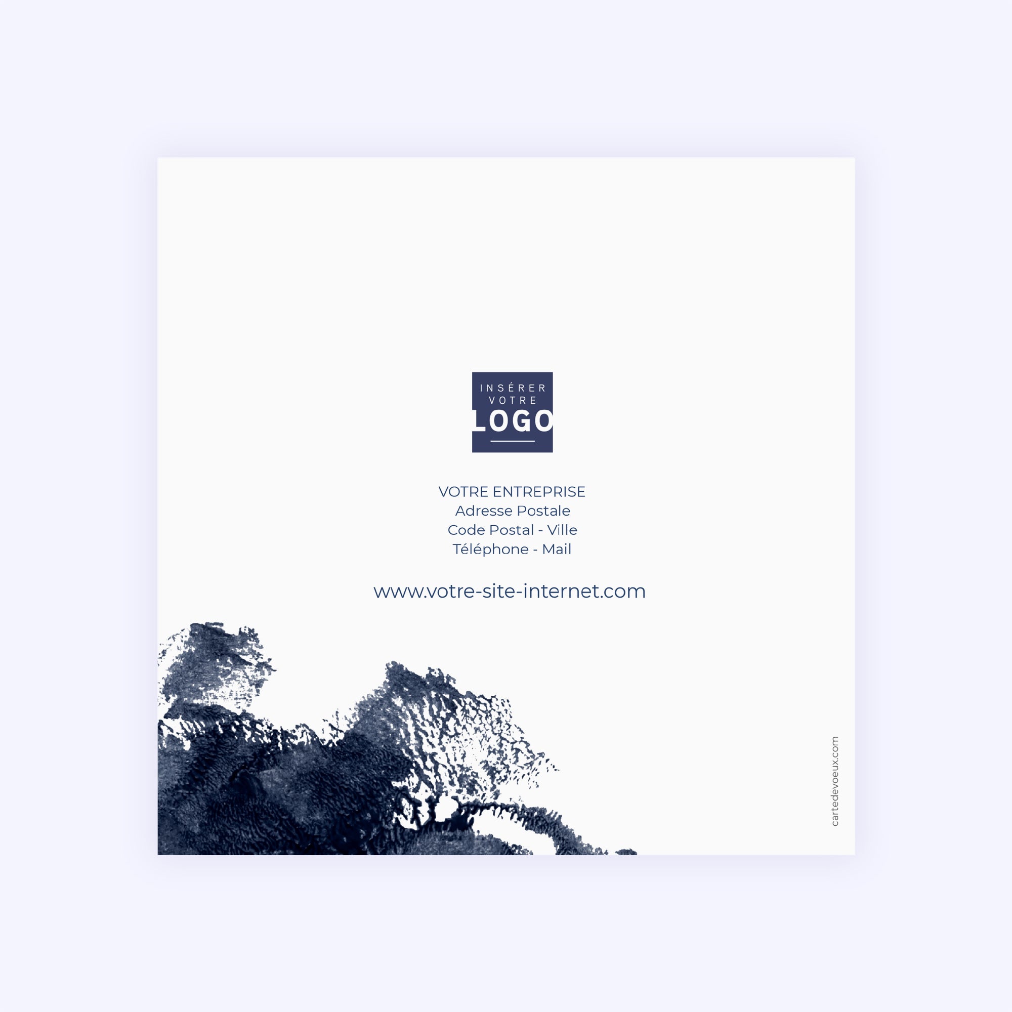 Peinture à l'Eau | Vœux professionnels • Carte de voeux dorure • Carré double photo N° 3
