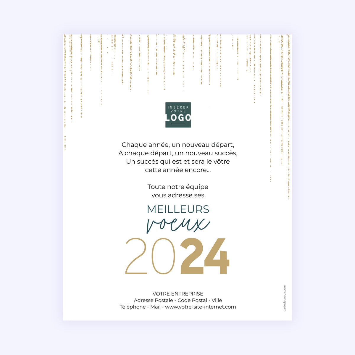 Liseré doré | Vœux professionnels • Carte virtuelle photo N° 1