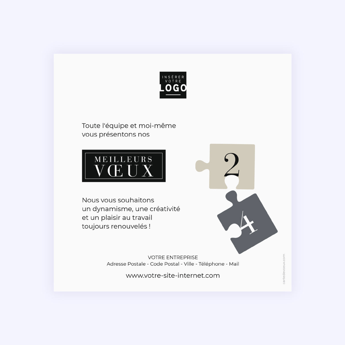 Puzzle de Succès | Vœux professionnels • Carte de voeux photo N° 2