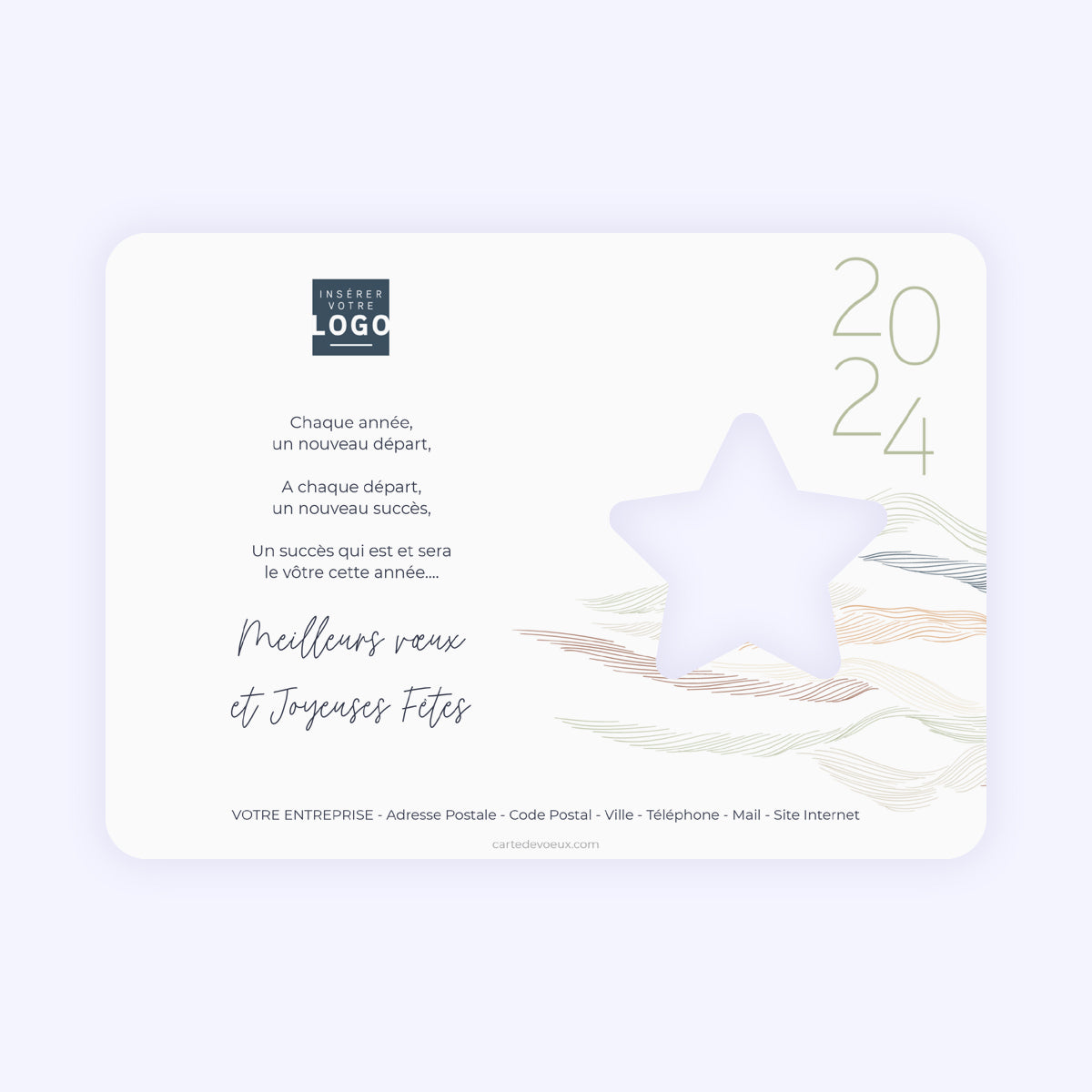 Paysage Pastel | Vœux professionnels • Carte de voeux photo N° 2