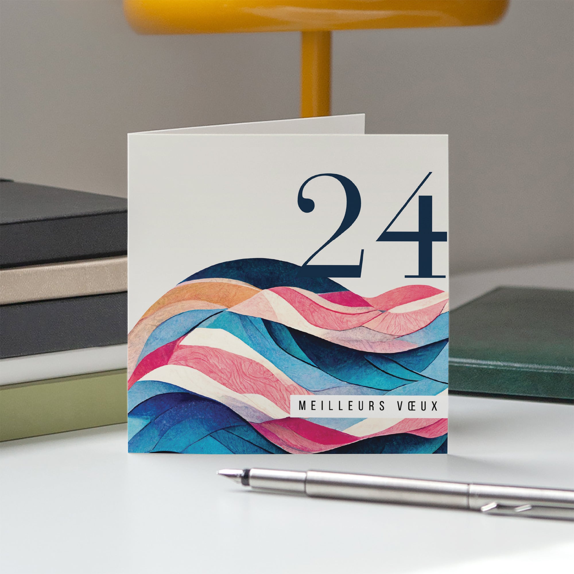 Soie Colorée | Vœux professionnels • Carte de voeux • Carré double photo N° 5