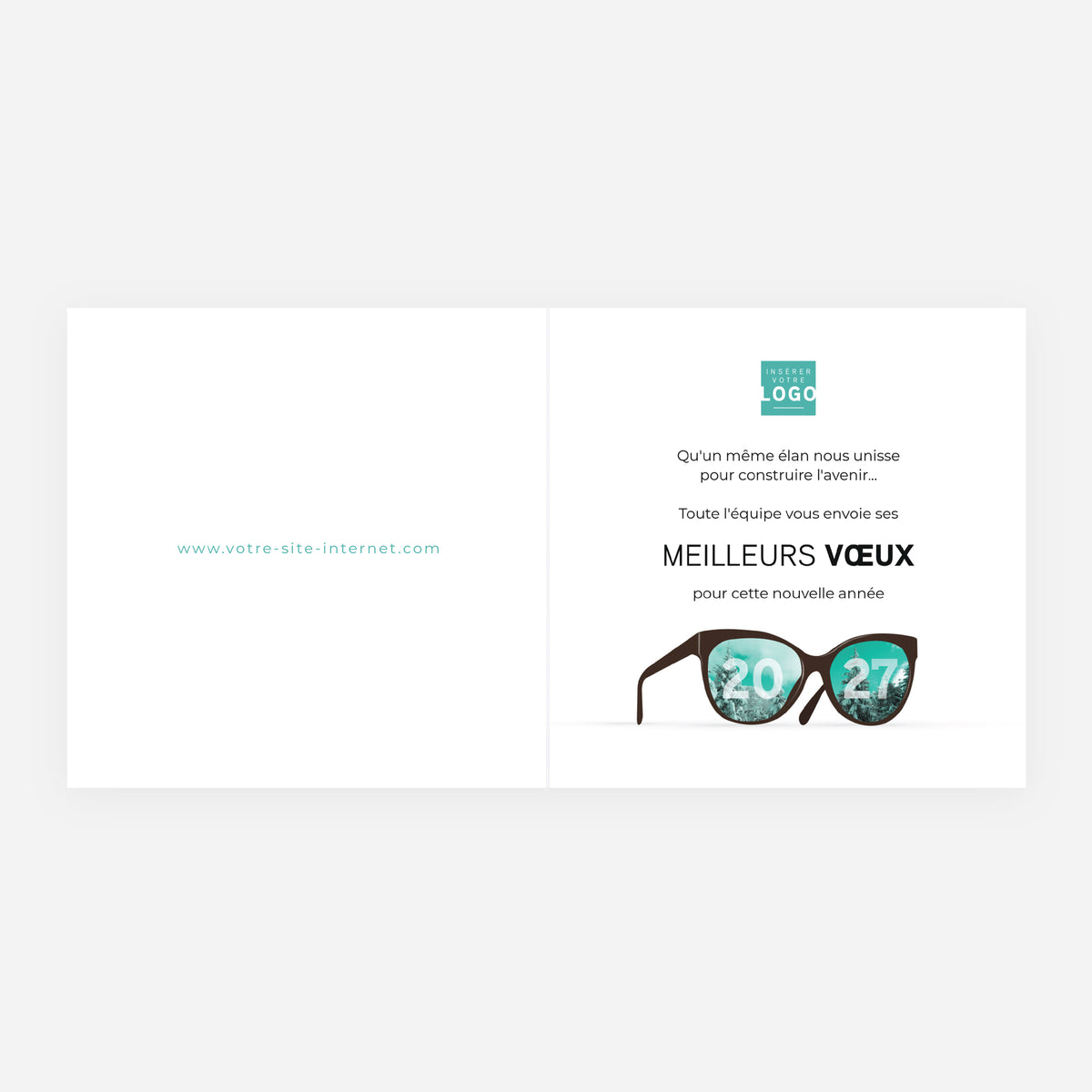 Smile | Vœux professionnels • Carte de voeux • Carrée pliable photo N° 2
