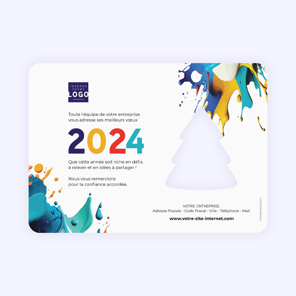 Colors Splash | Vœux professionnels • Carte de voeux • Horizontal sapin photo N° 2